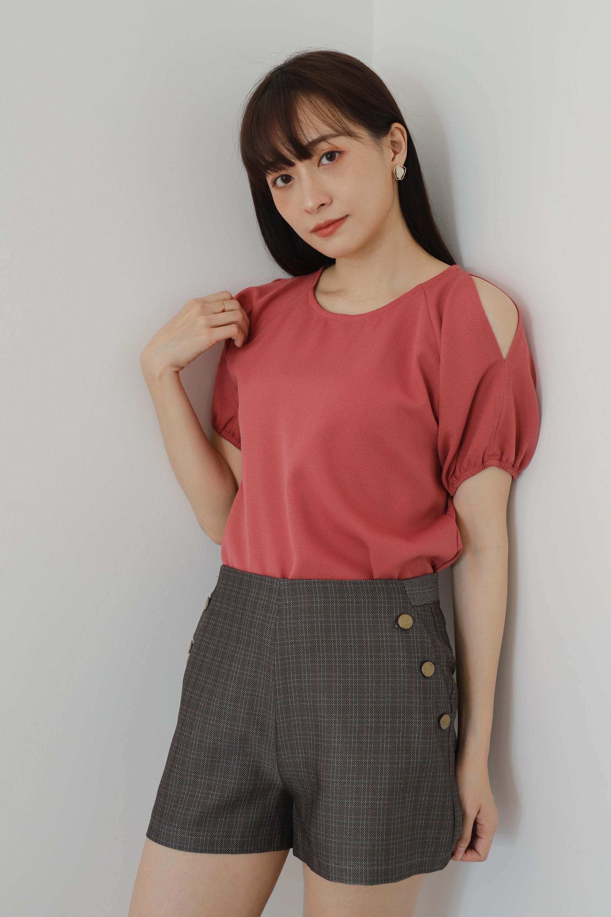 Bevlyn Cold Shoulder Blouse - Blush