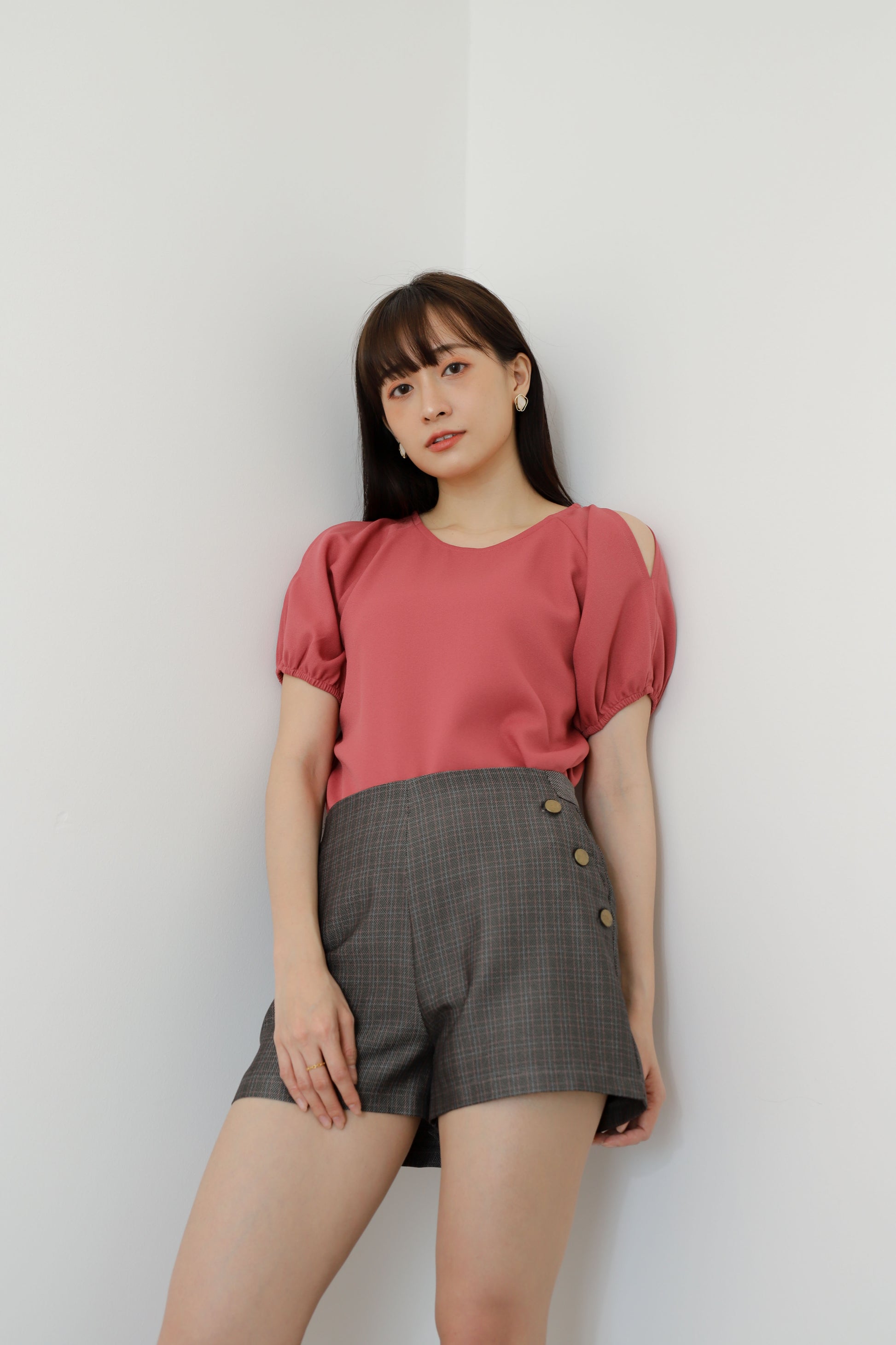 Bevlyn Cold Shoulder Blouse - Blush