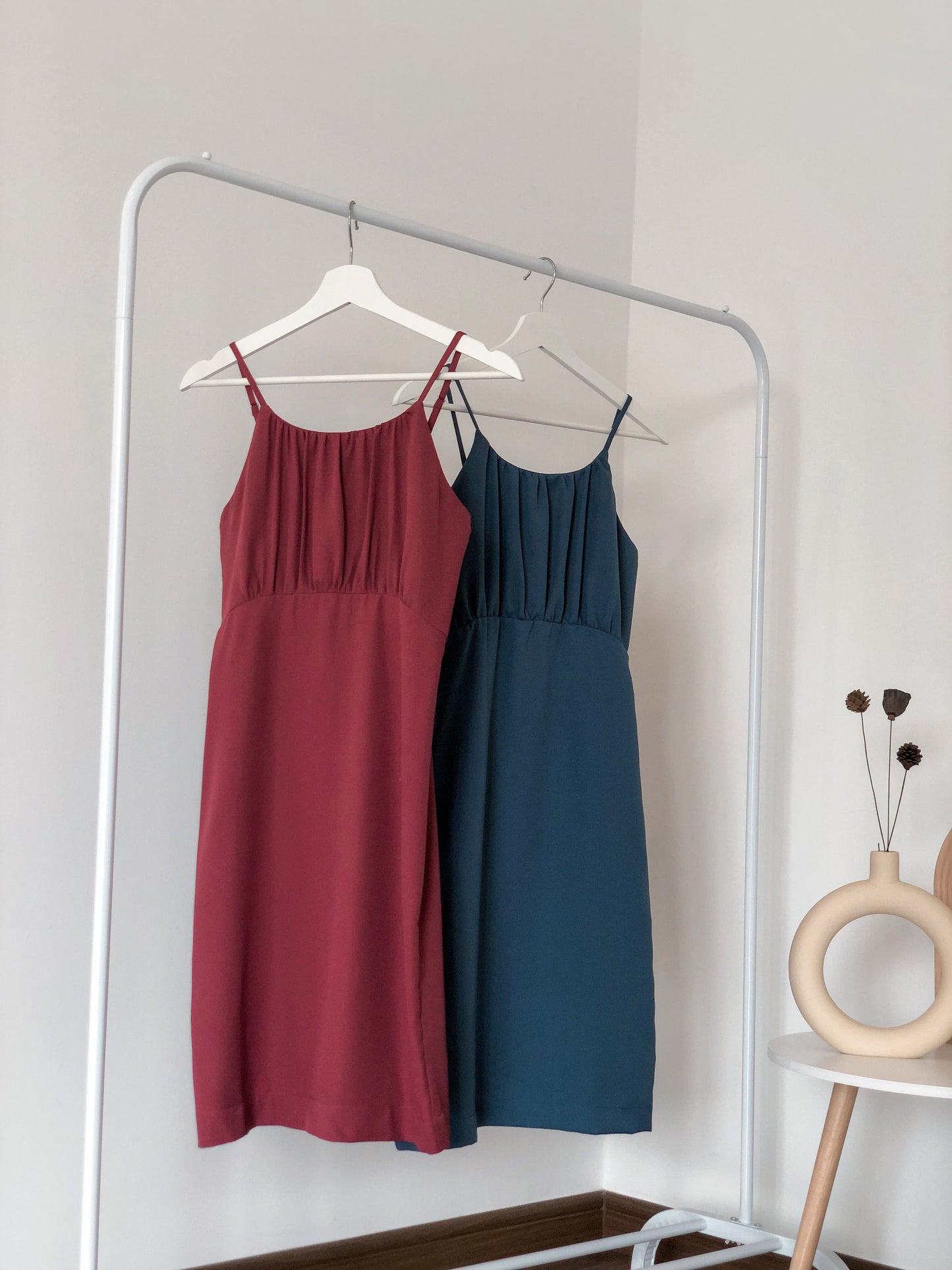 Blyss Ruched Cami Dress - Raspberry