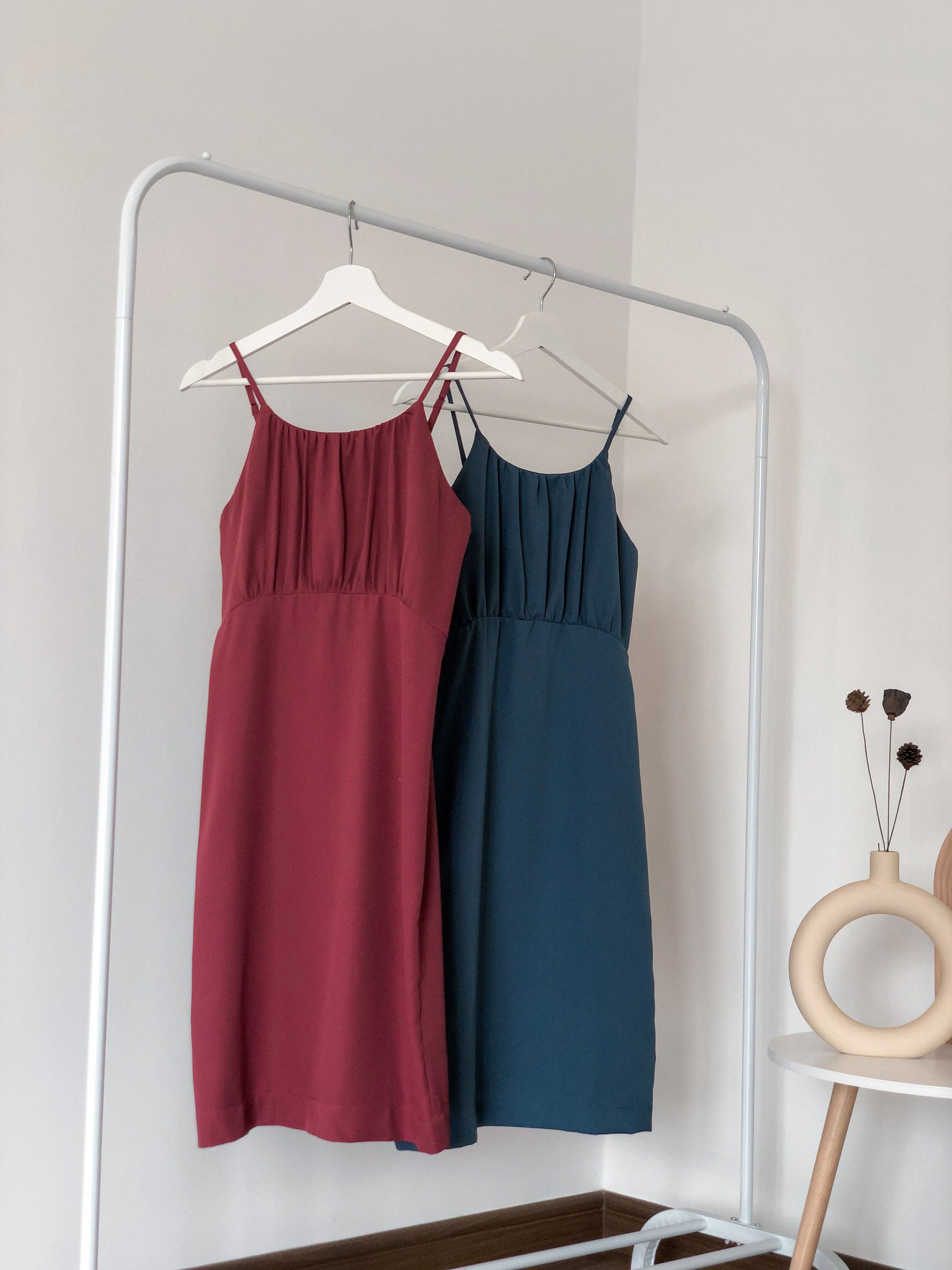 Blyss Ruched Cami Dress - Raspberry