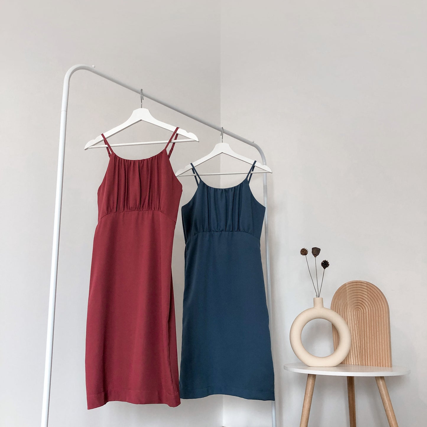 Blyss Ruched Cami Dress - Steel Blue