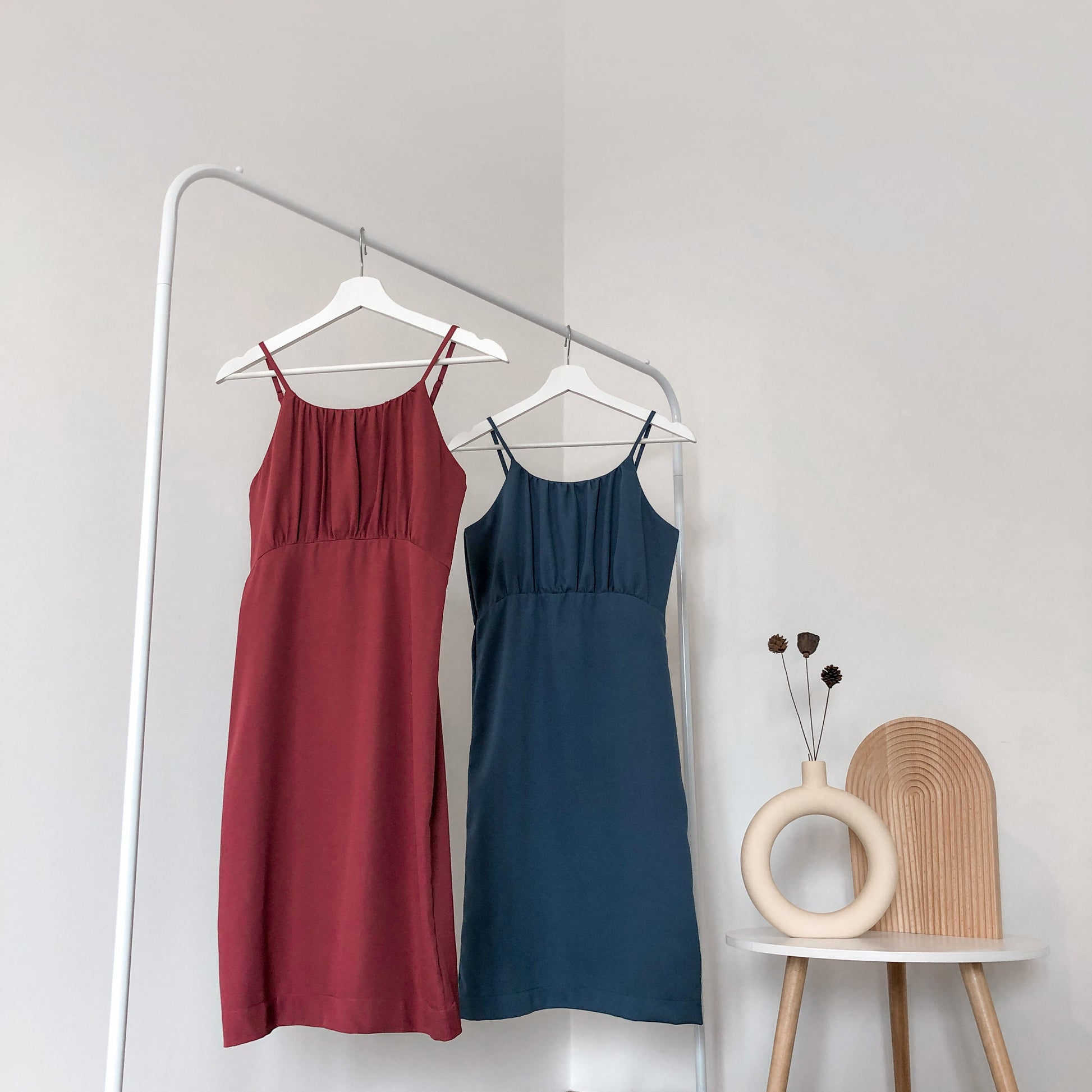 Blyss Ruched Cami Dress - Steel Blue