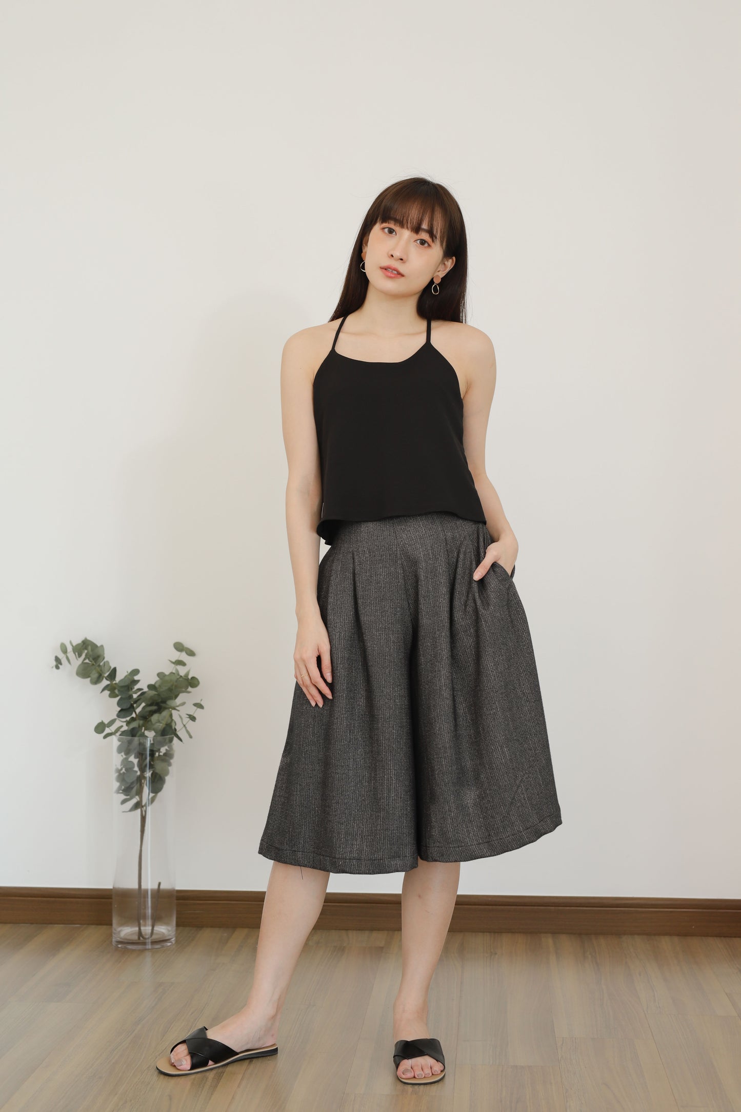 Becka Culotte Pant - Dark Grey