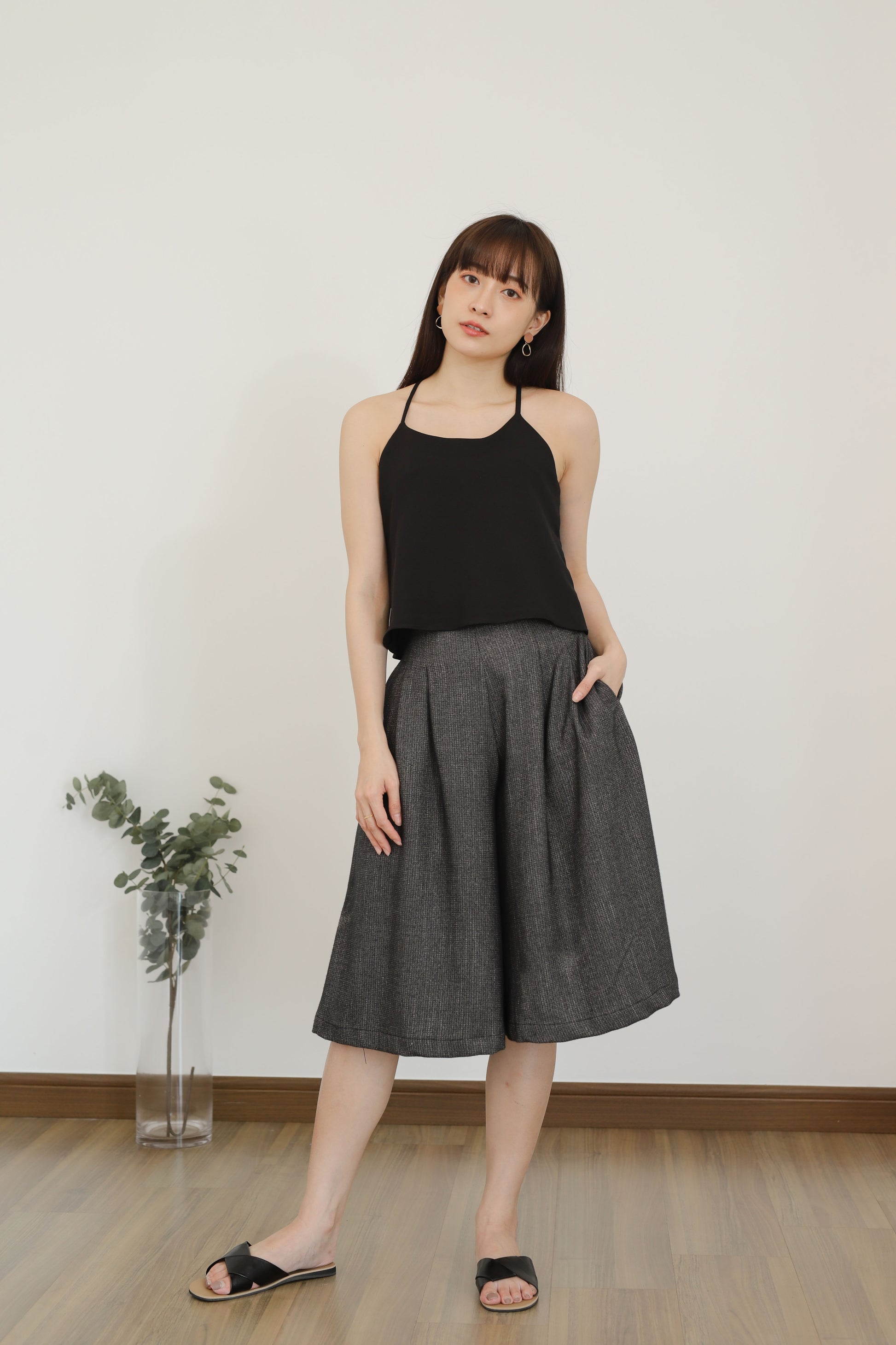 Becka Culotte Pant - Dark Grey