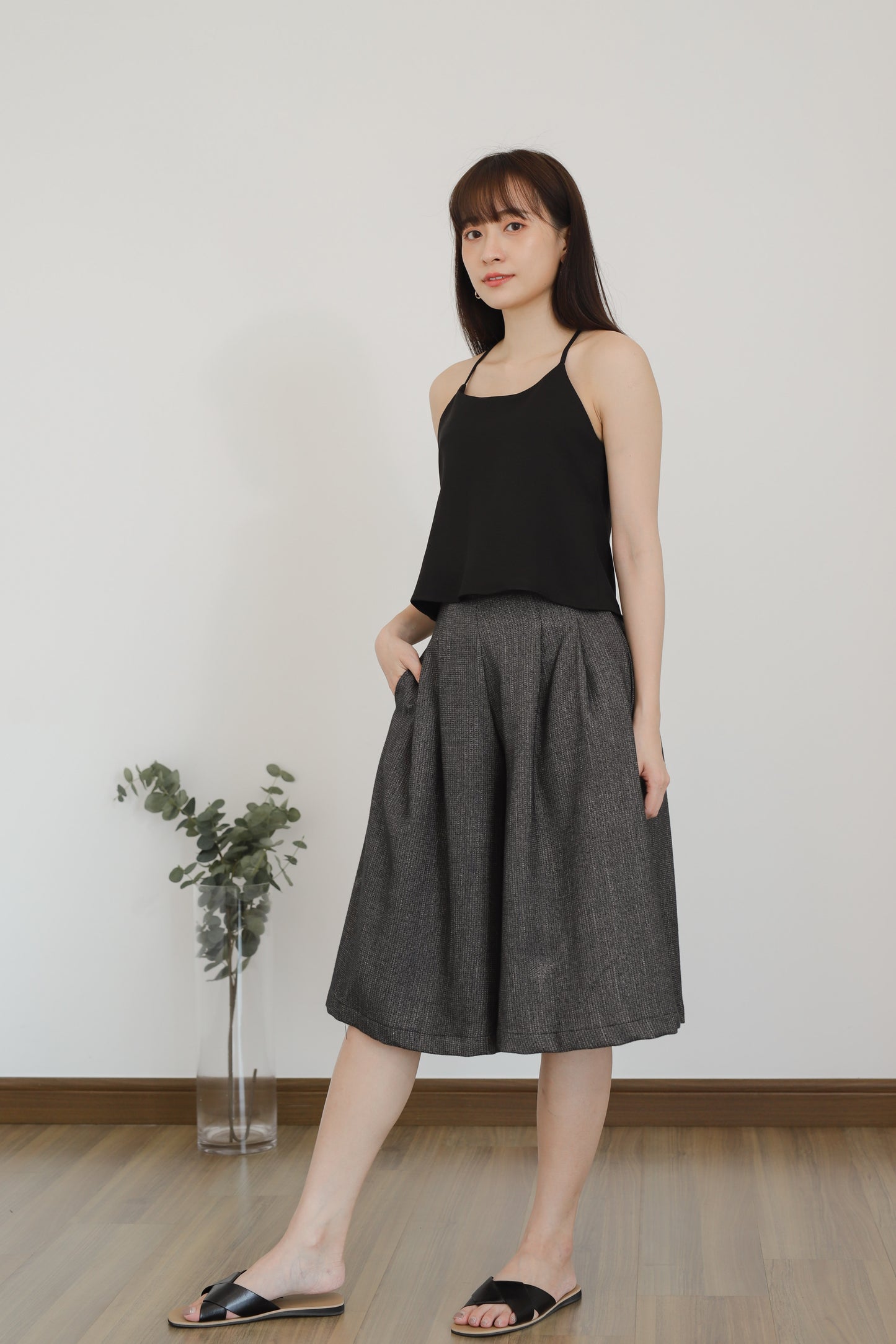Becka Culotte Pant - Dark Grey