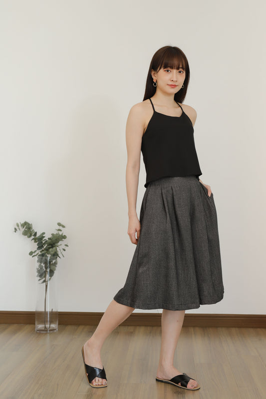 Becka Culotte Pant - Dark Grey