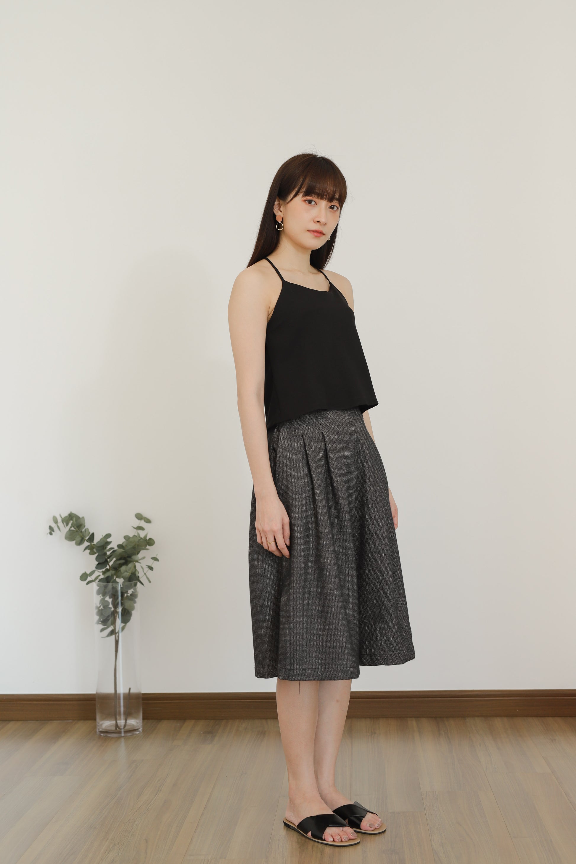 Becka Culotte Pant - Dark Grey