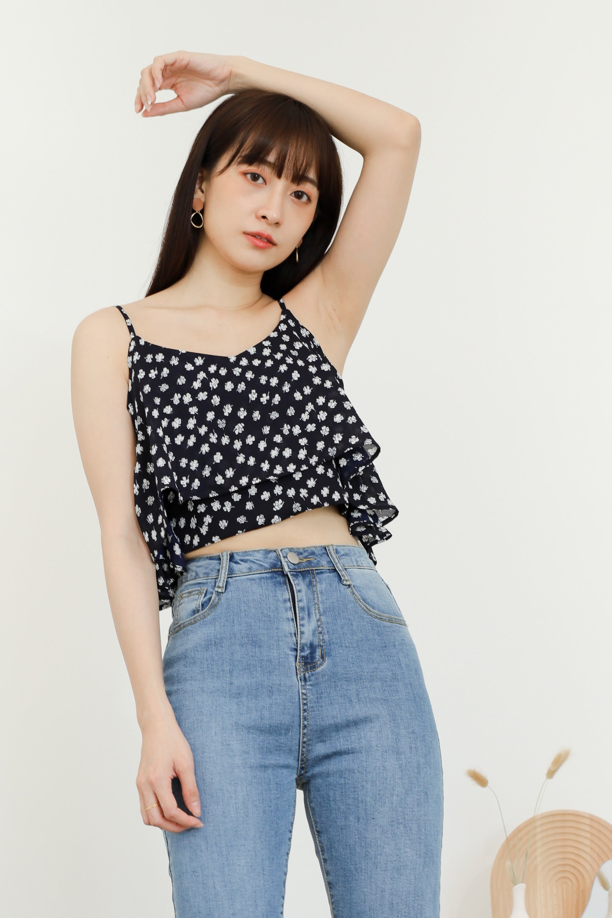 Brye Printed Crop - Navy