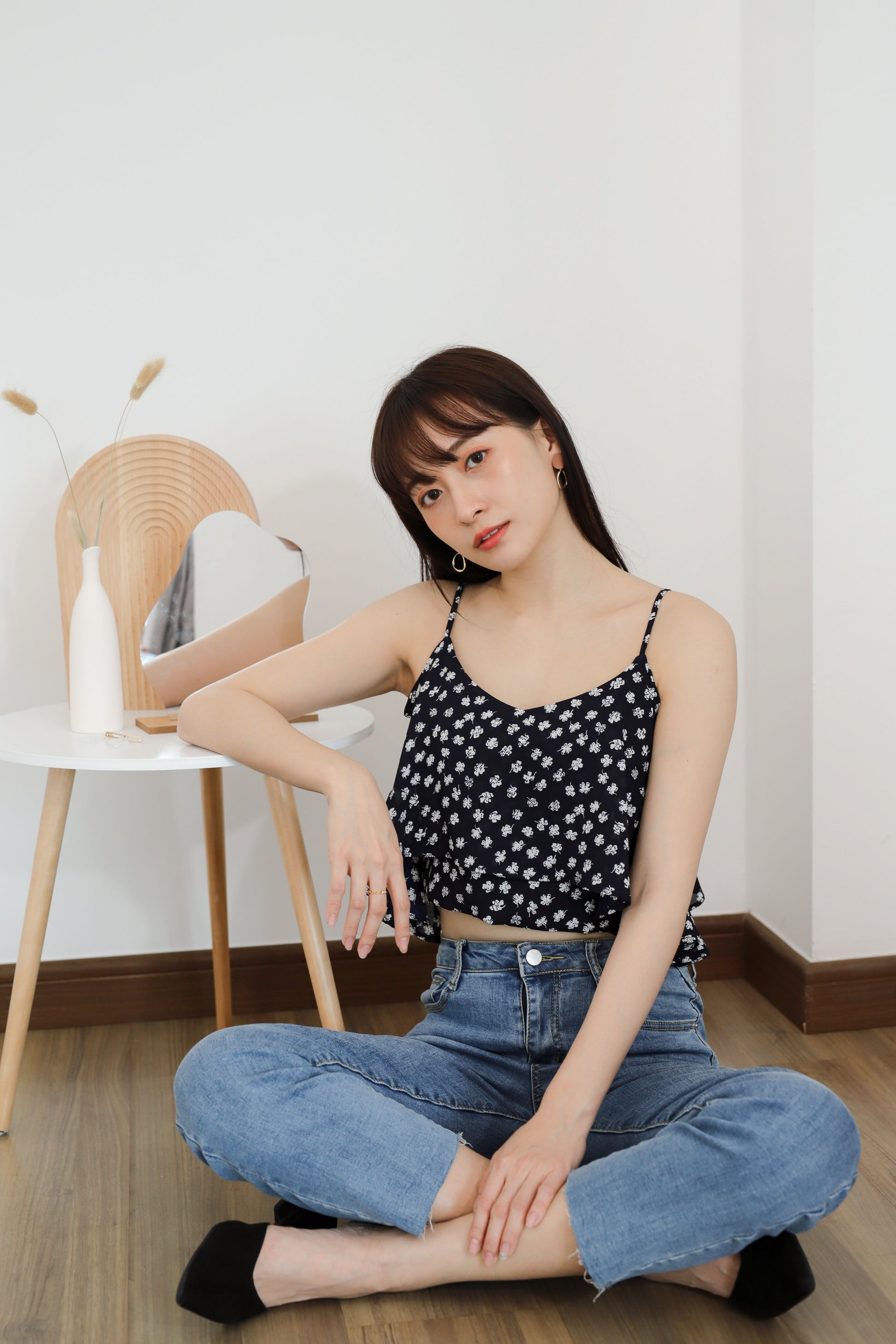 Brye Printed Crop - Navy