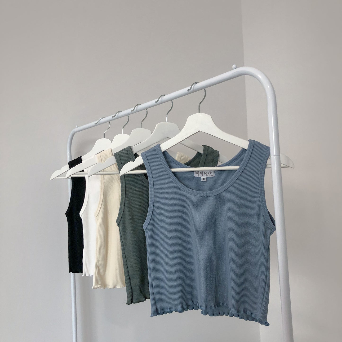 Olive Ruffle Tank - Fern