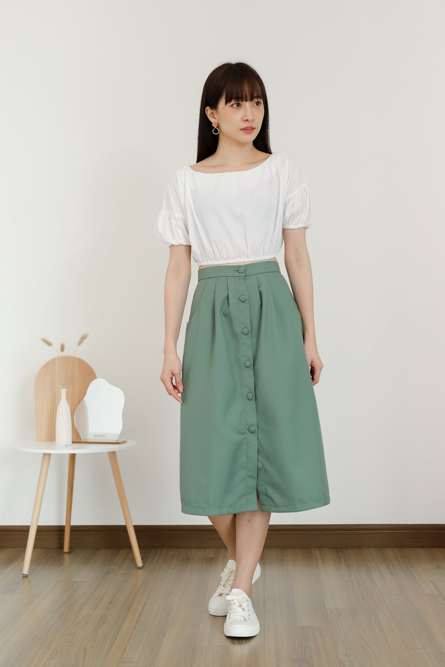 Evania Ruched Blouse - White