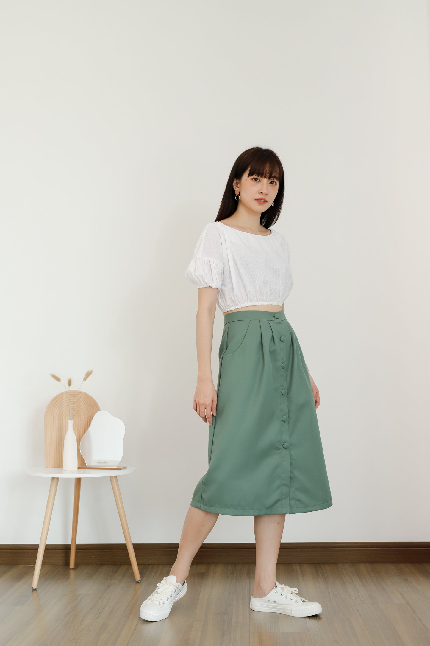 Evania Ruched Blouse - White