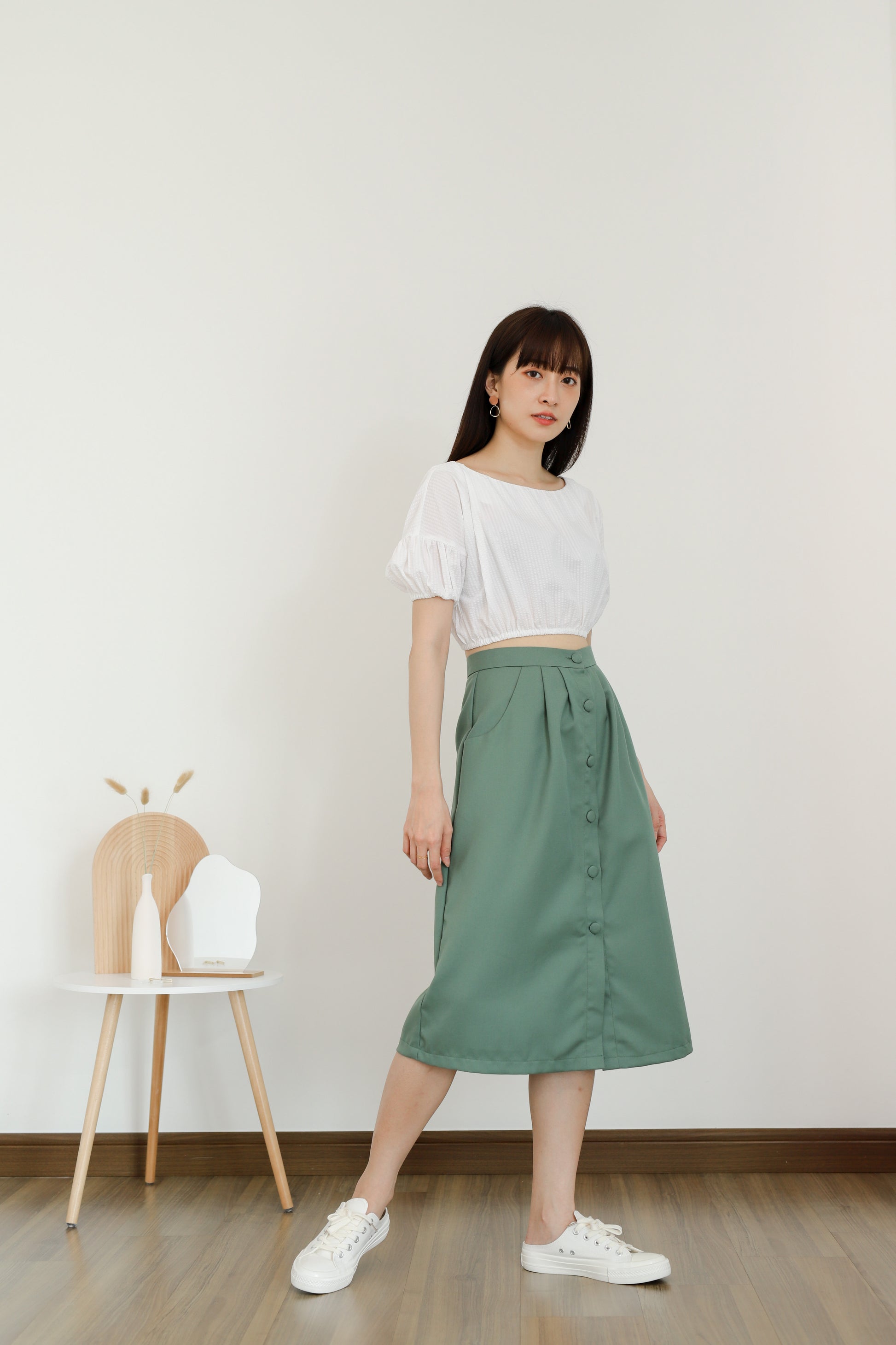 Evania Ruched Blouse - White