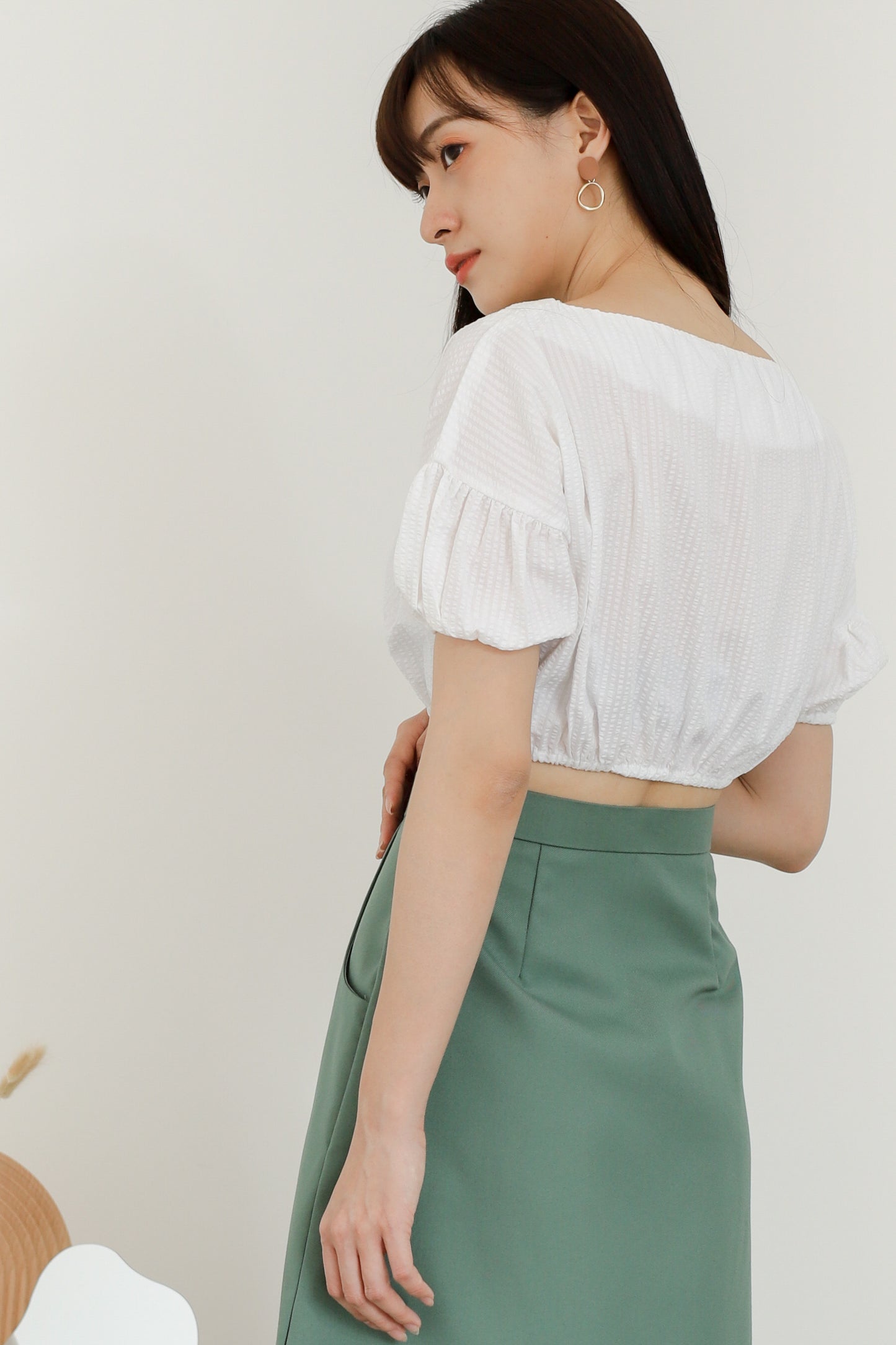 Evania Ruched Blouse - White