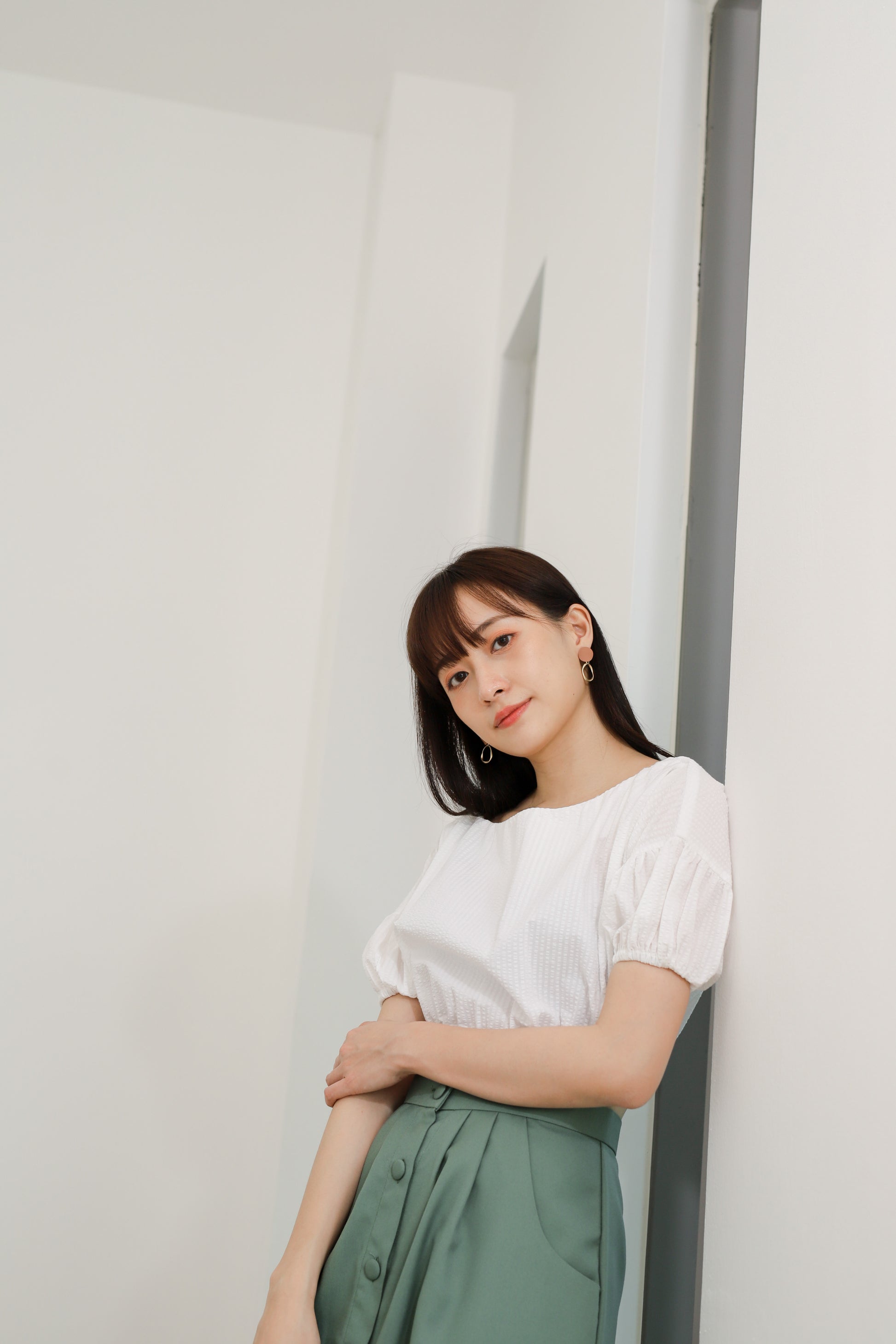 Evania Ruched Blouse - White