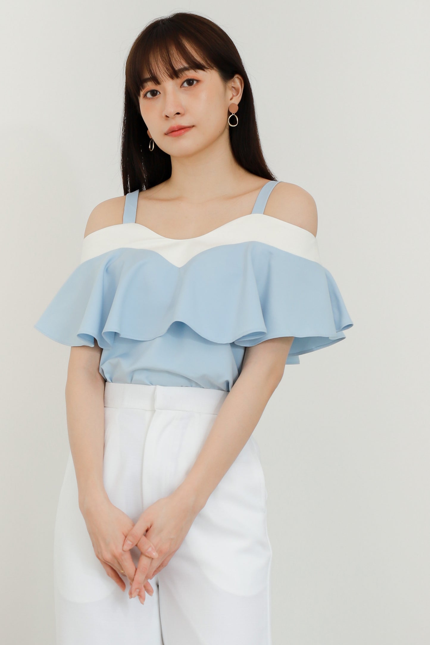 Winifred Ruffle Top - Blue