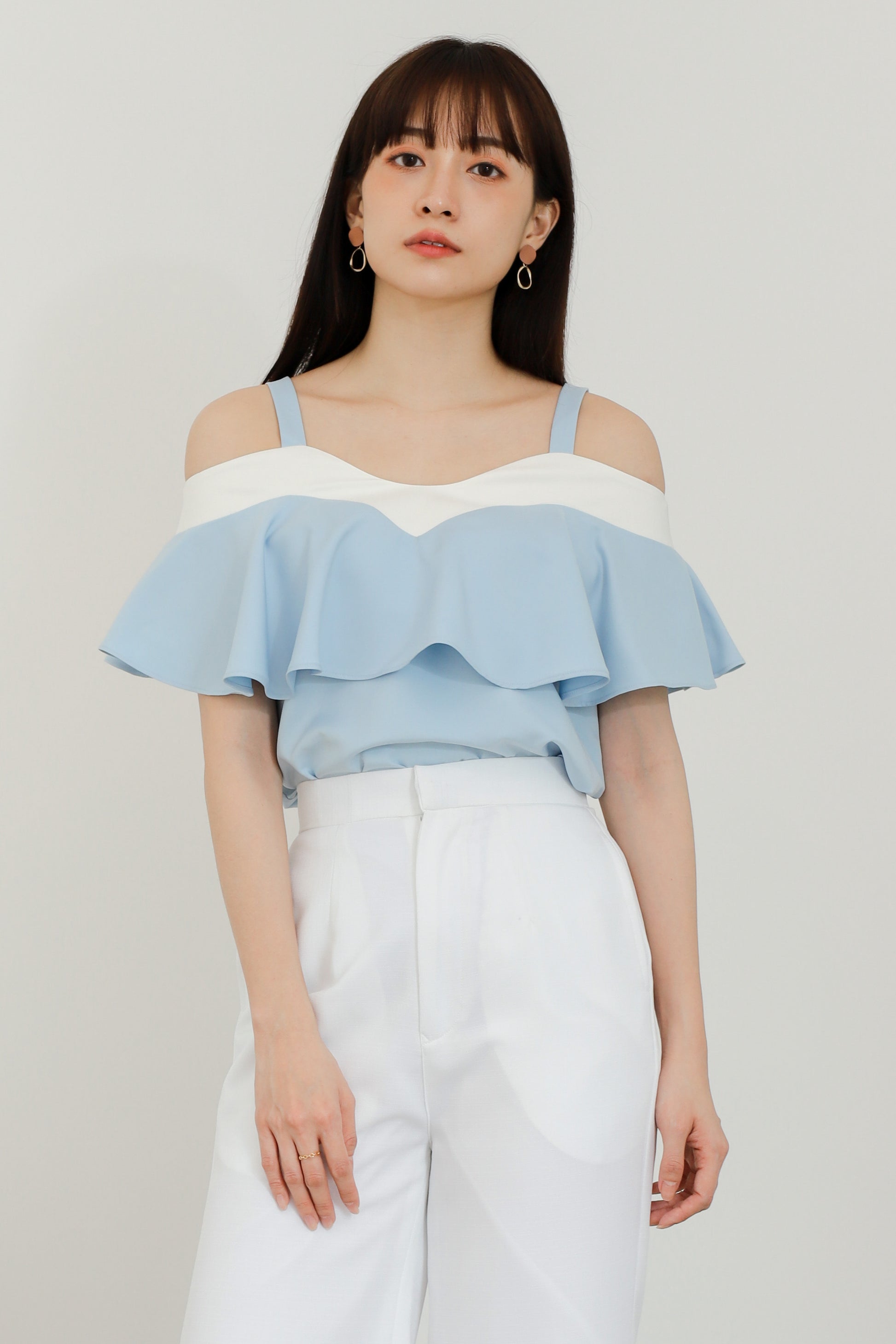 Winifred Ruffle Top - Blue