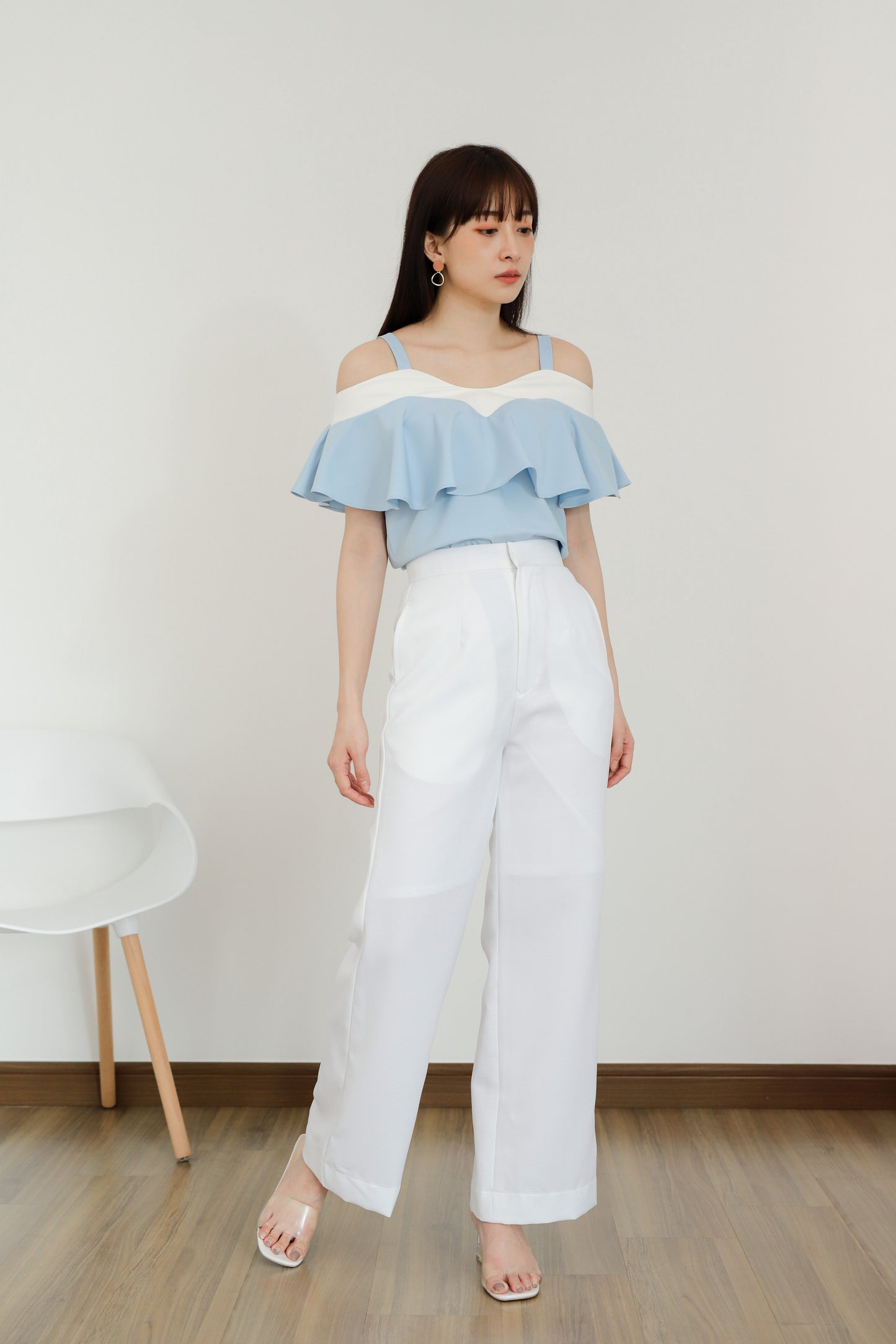 Winifred Ruffle Top - Blue