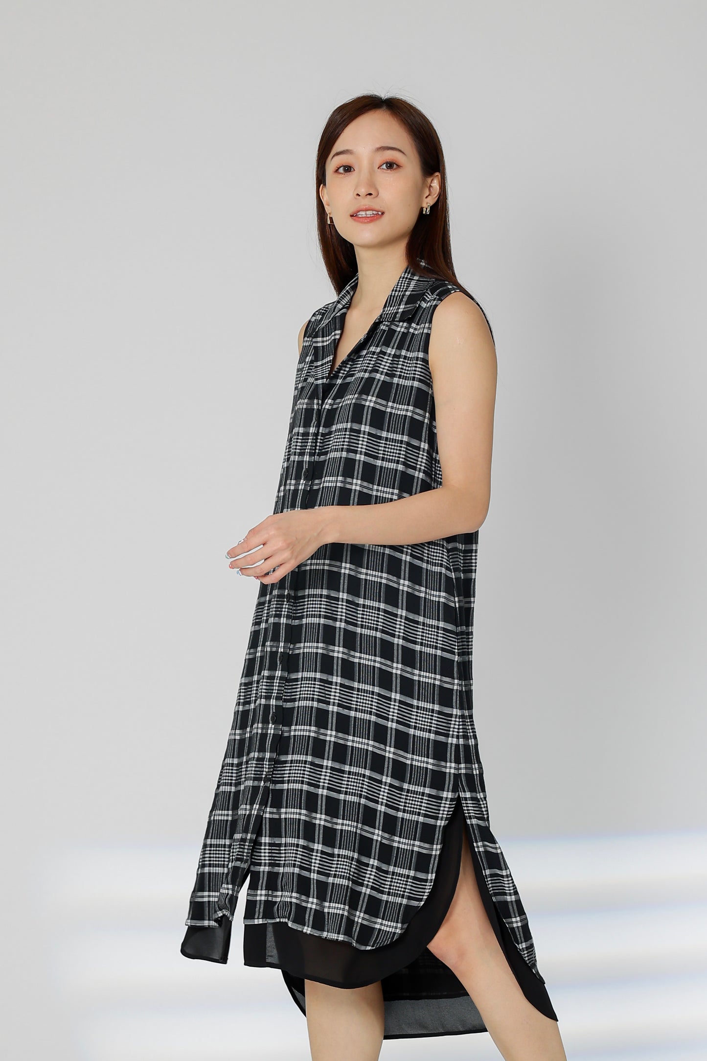 Janette Tartan Shirt Dress - Black