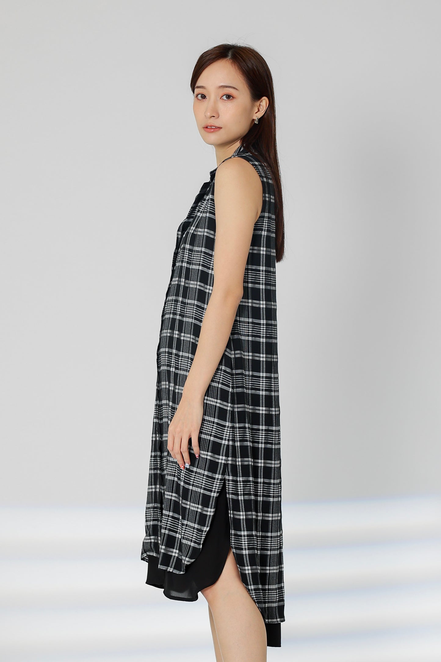 Janette Tartan Shirt Dress - Black