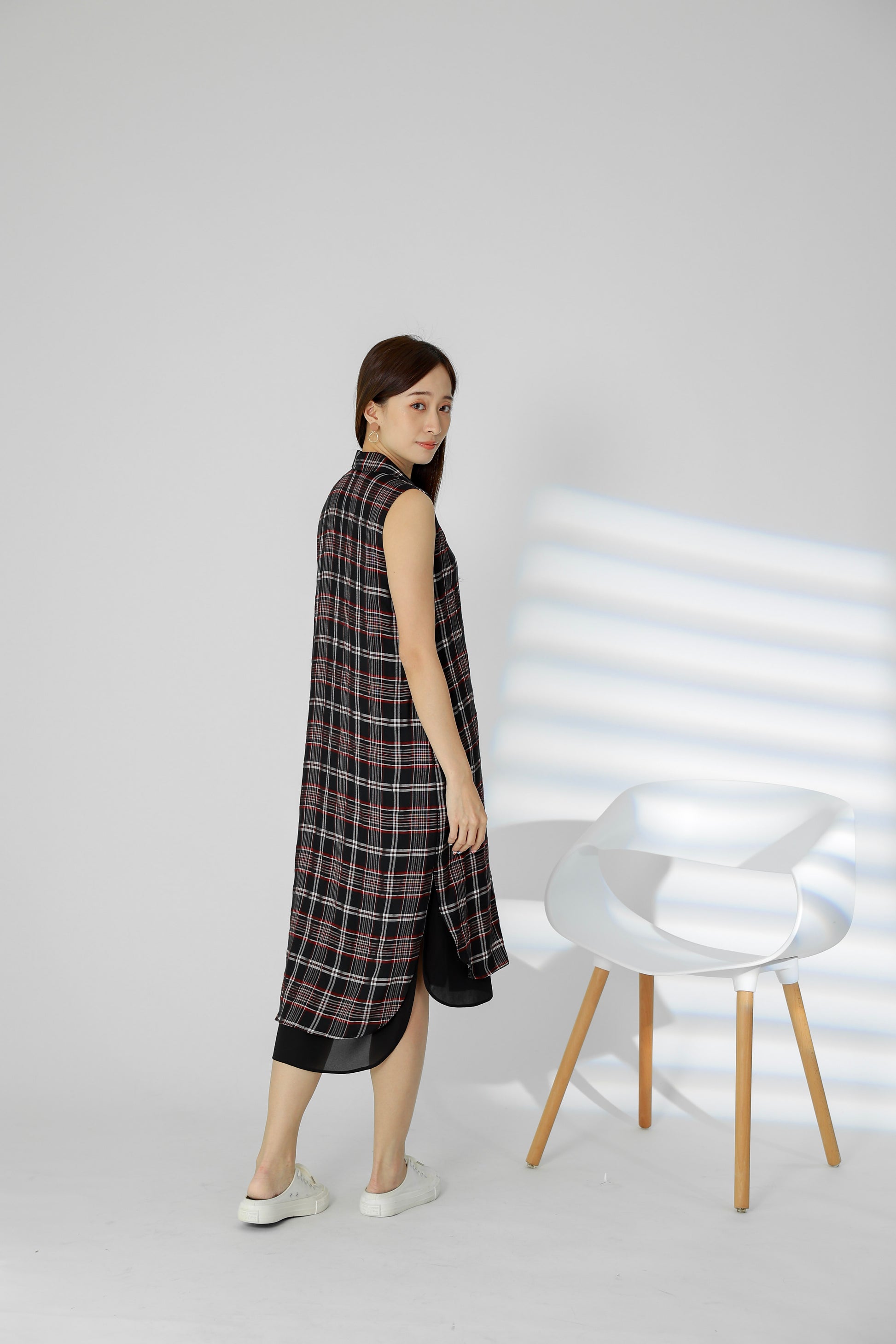 Janette Tartan Shirt Dress - Red