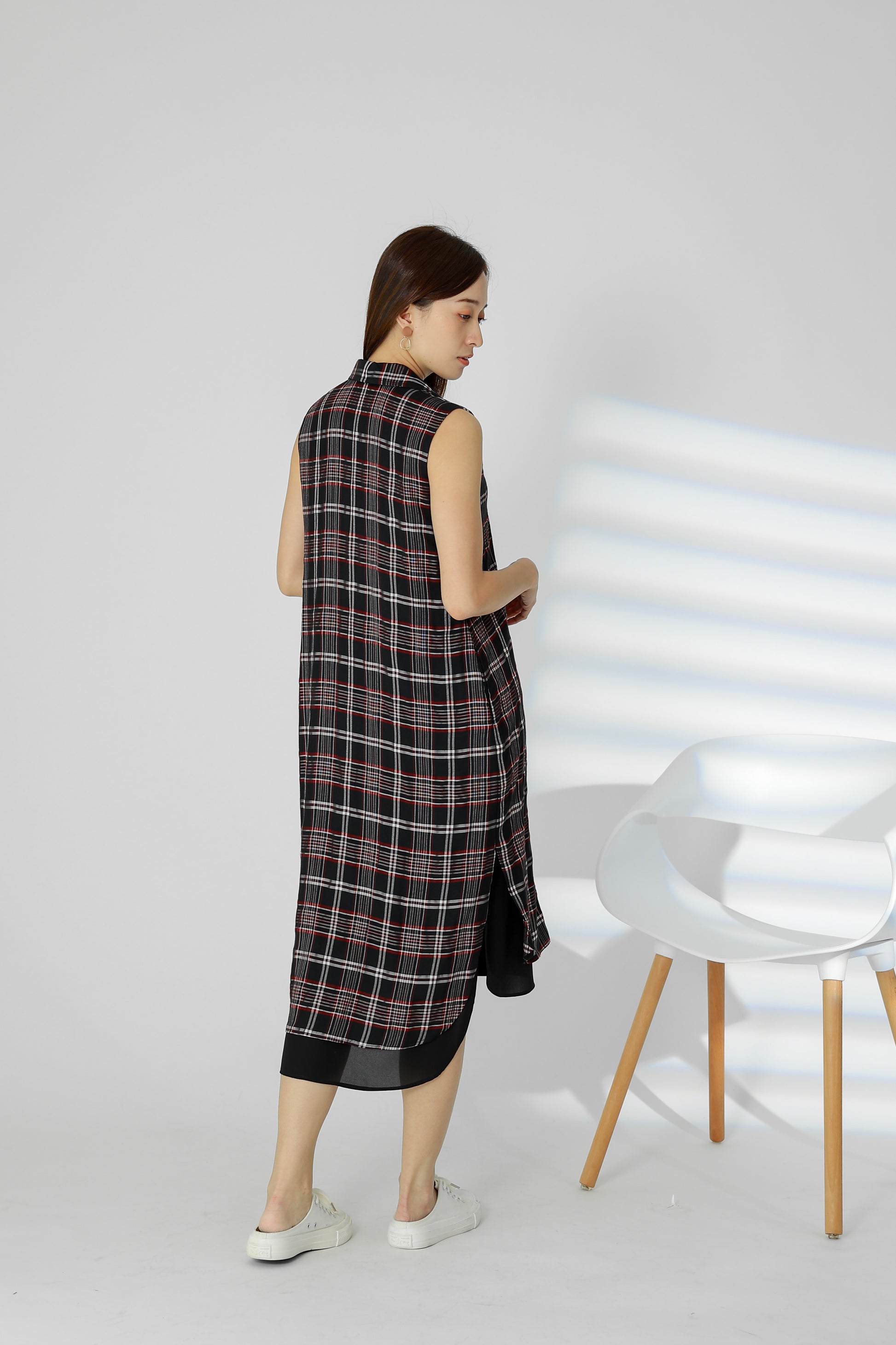 Janette Tartan Shirt Dress - Red