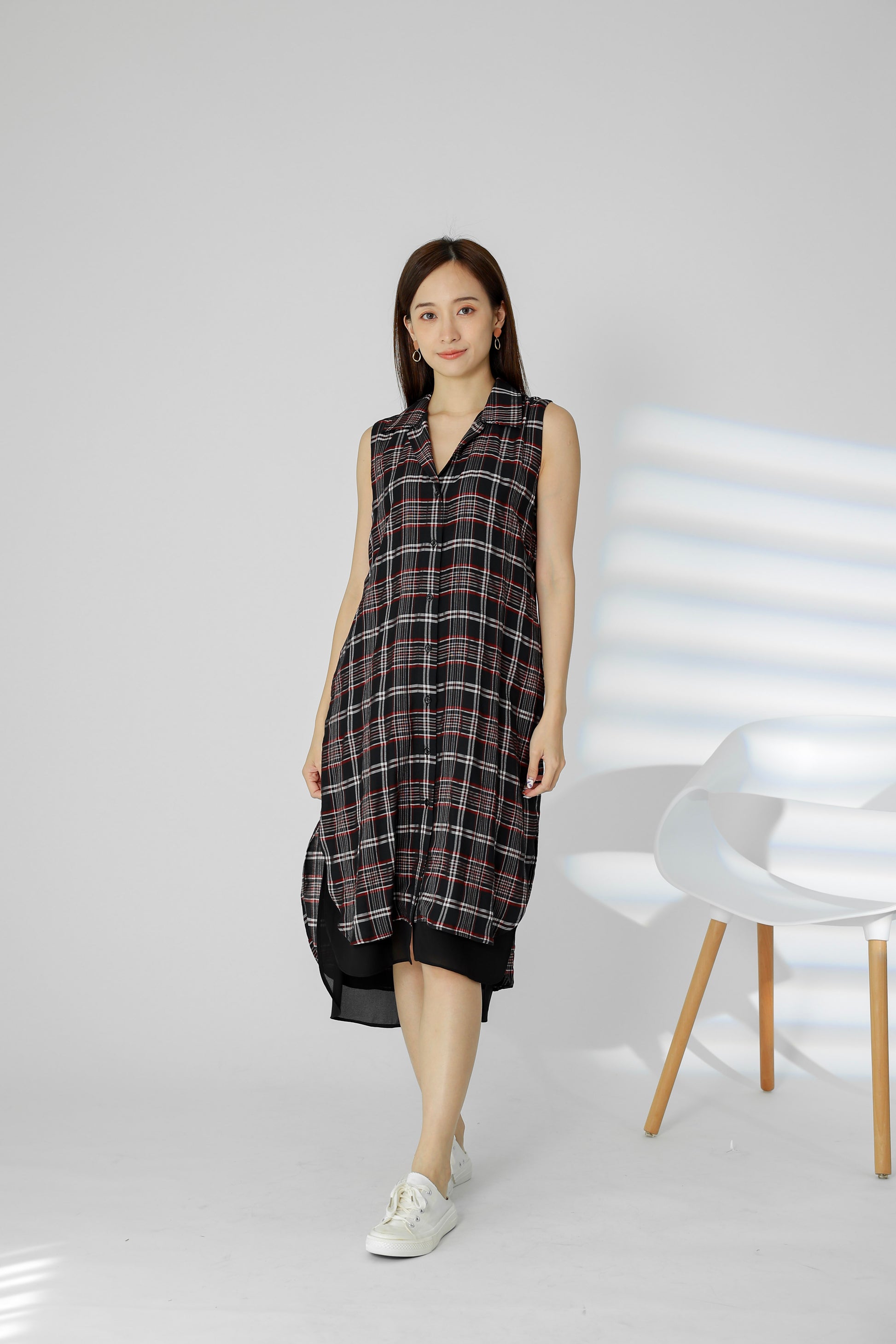 Janette Tartan Shirt Dress - Red