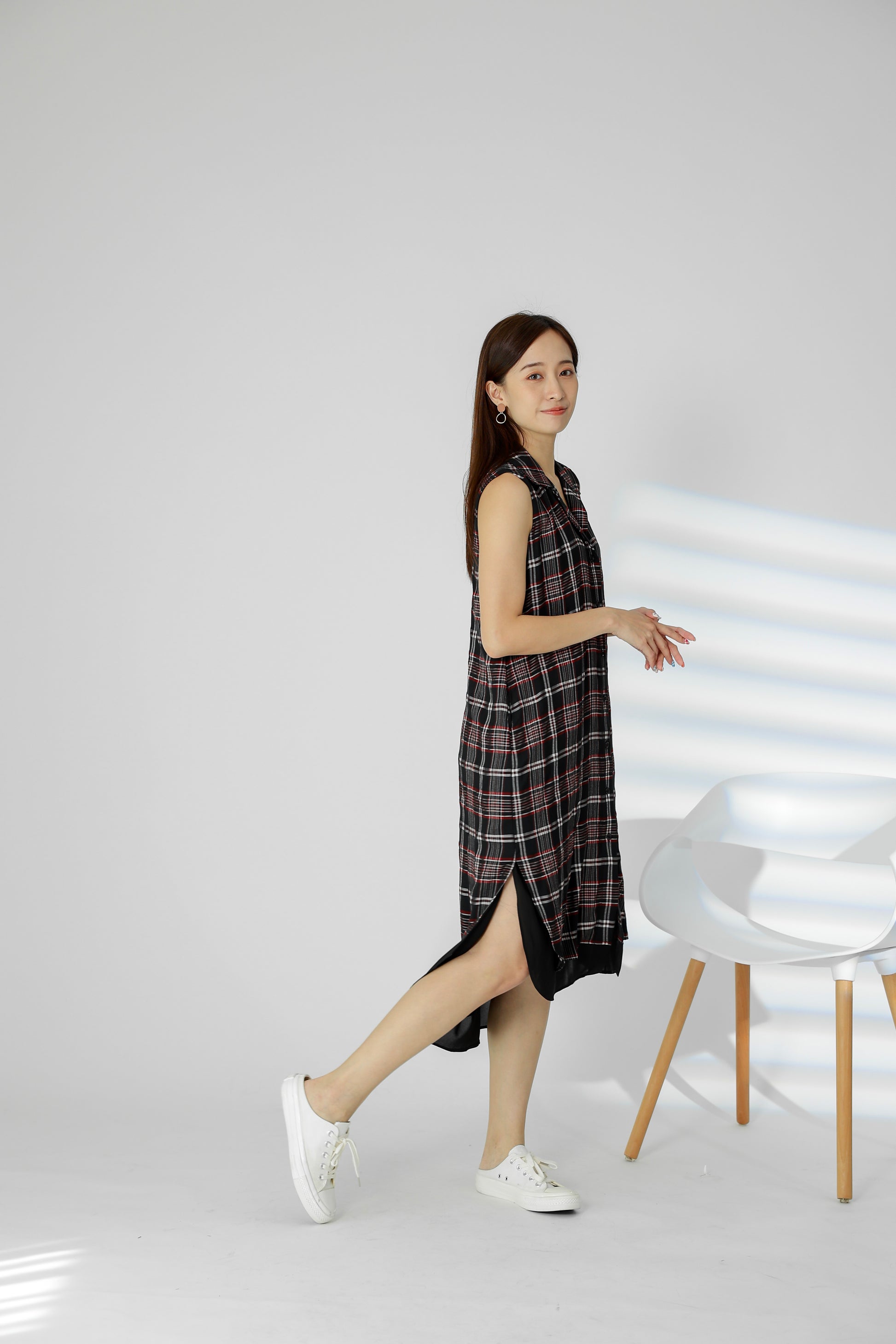 Janette Tartan Shirt Dress - Red