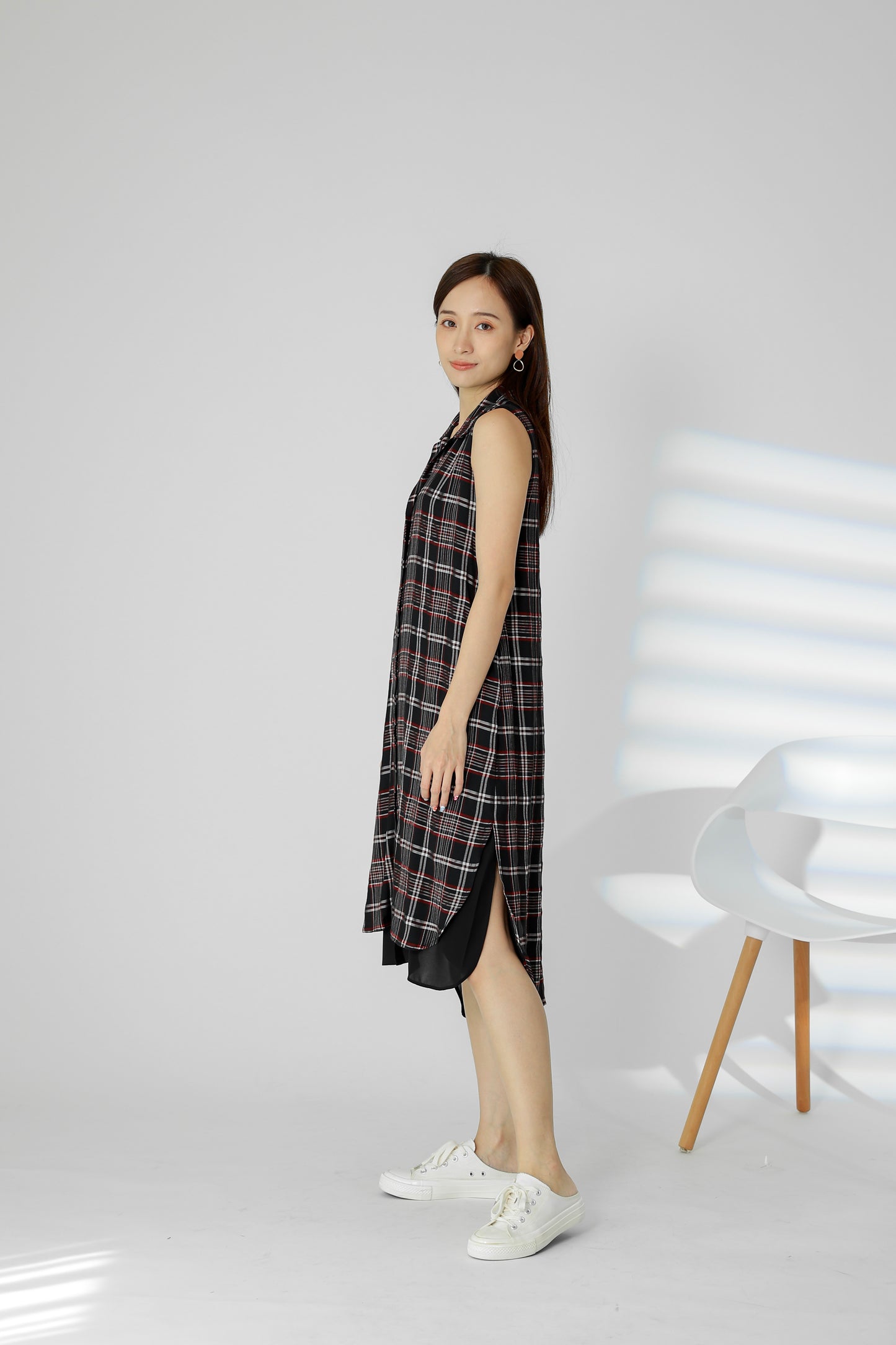 Janette Tartan Shirt Dress - Red