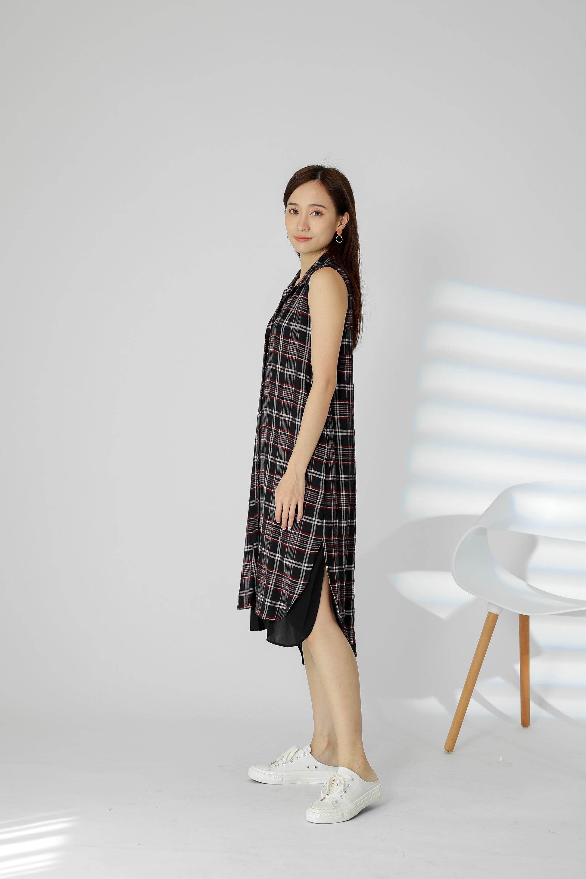 Janette Tartan Shirt Dress - Red