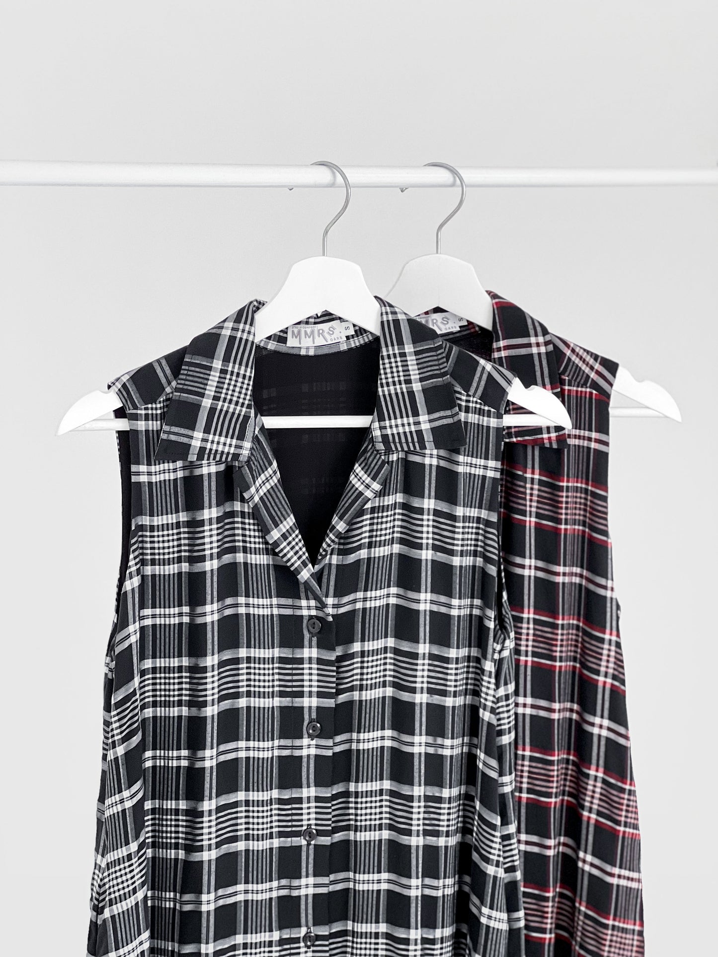 Janette Tartan Shirt Dress - Black