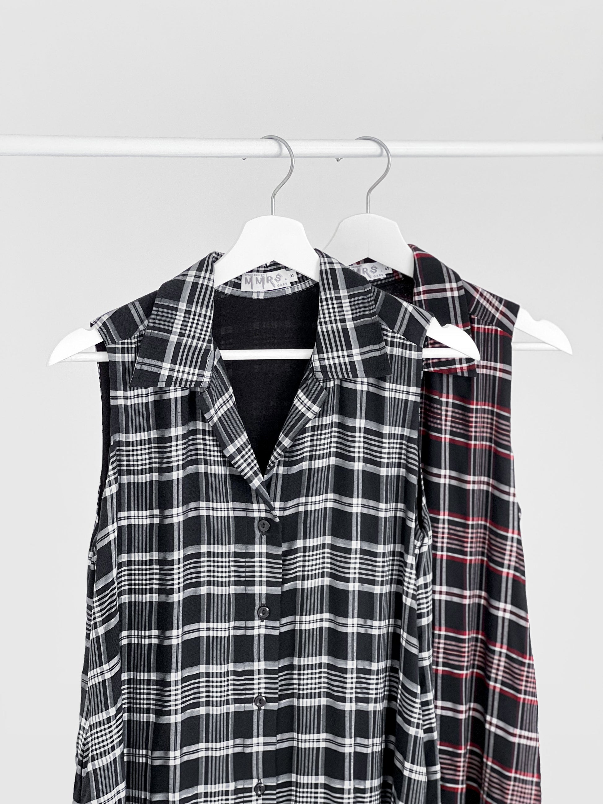 Janette Tartan Shirt Dress - Black