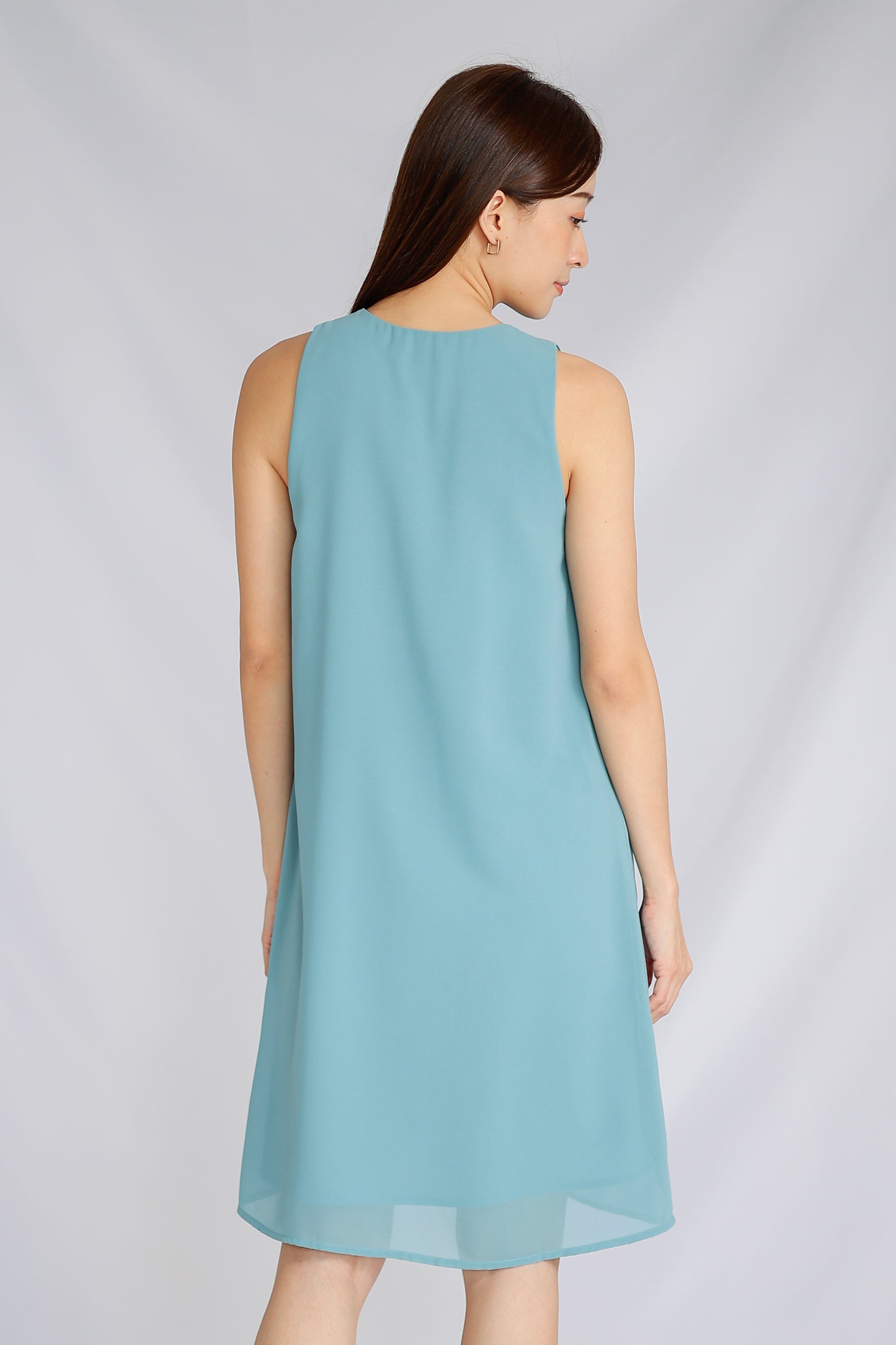 Jazlyn Slant Ruffles Dress - Sapphire