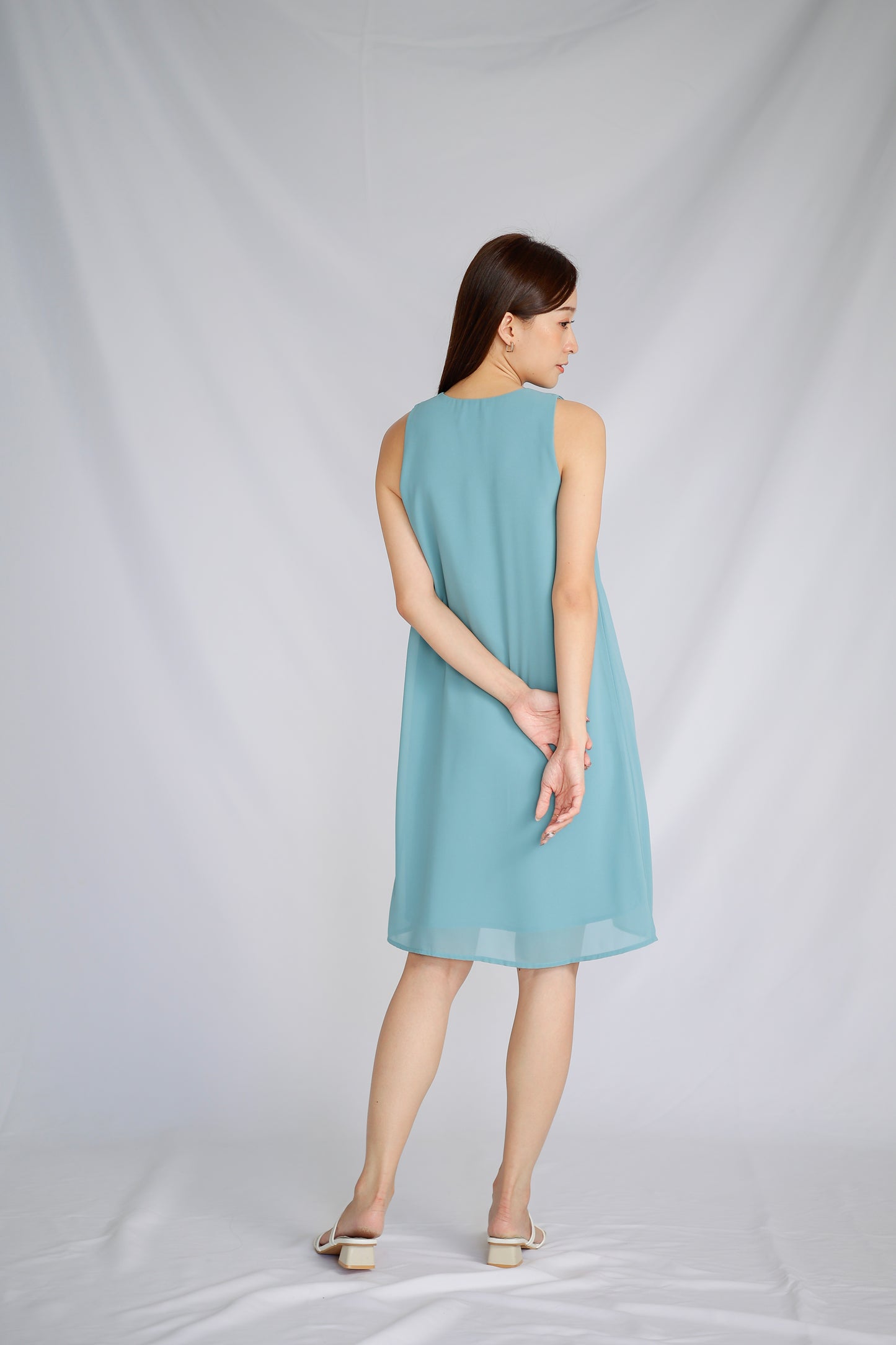 Jazlyn Slant Ruffles Dress - Sapphire