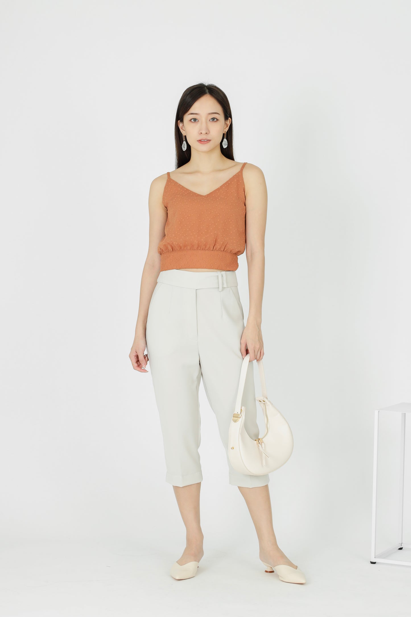 Junie Camisole Cropped Top - Caramel
