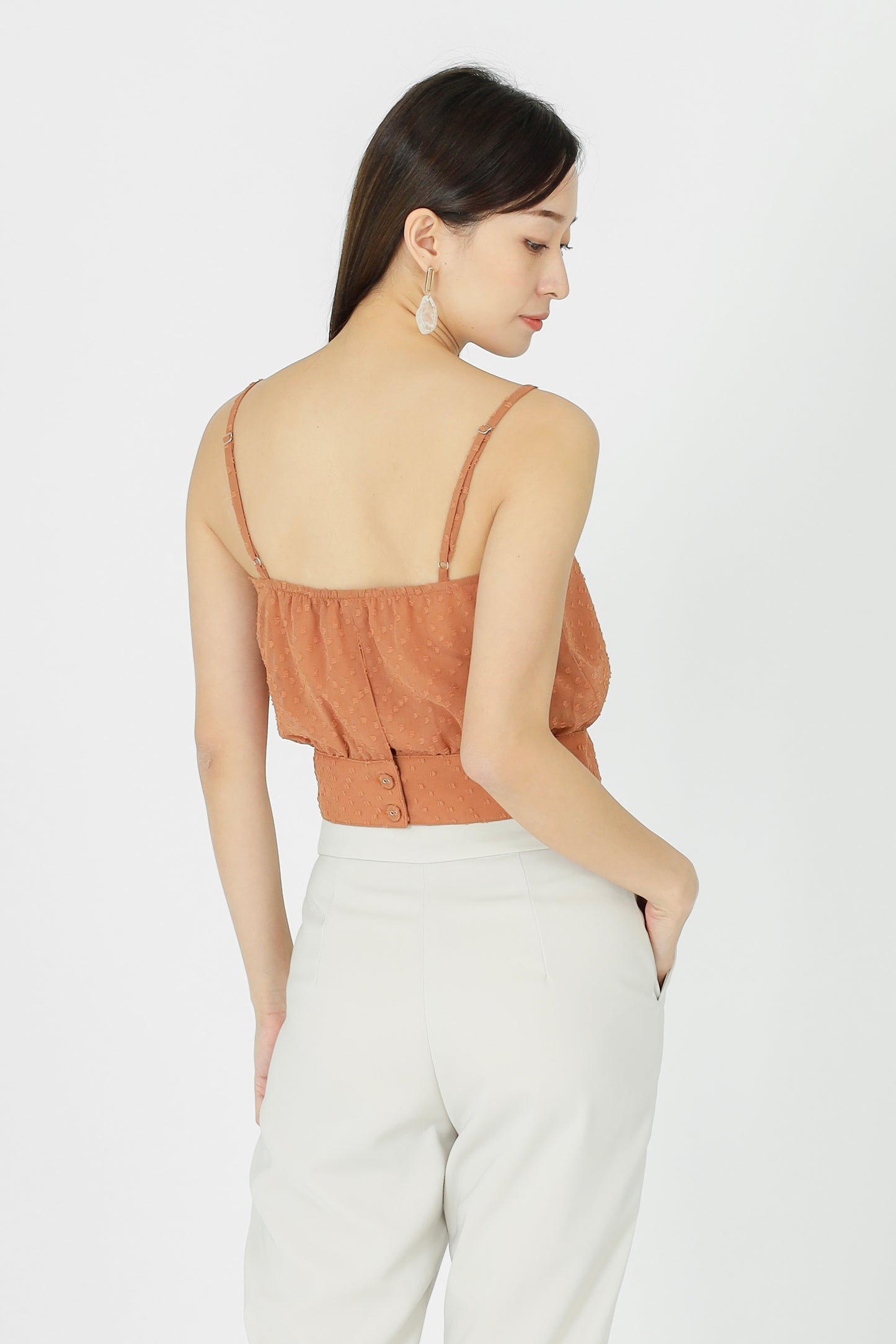 Junie Camisole Cropped Top - Caramel