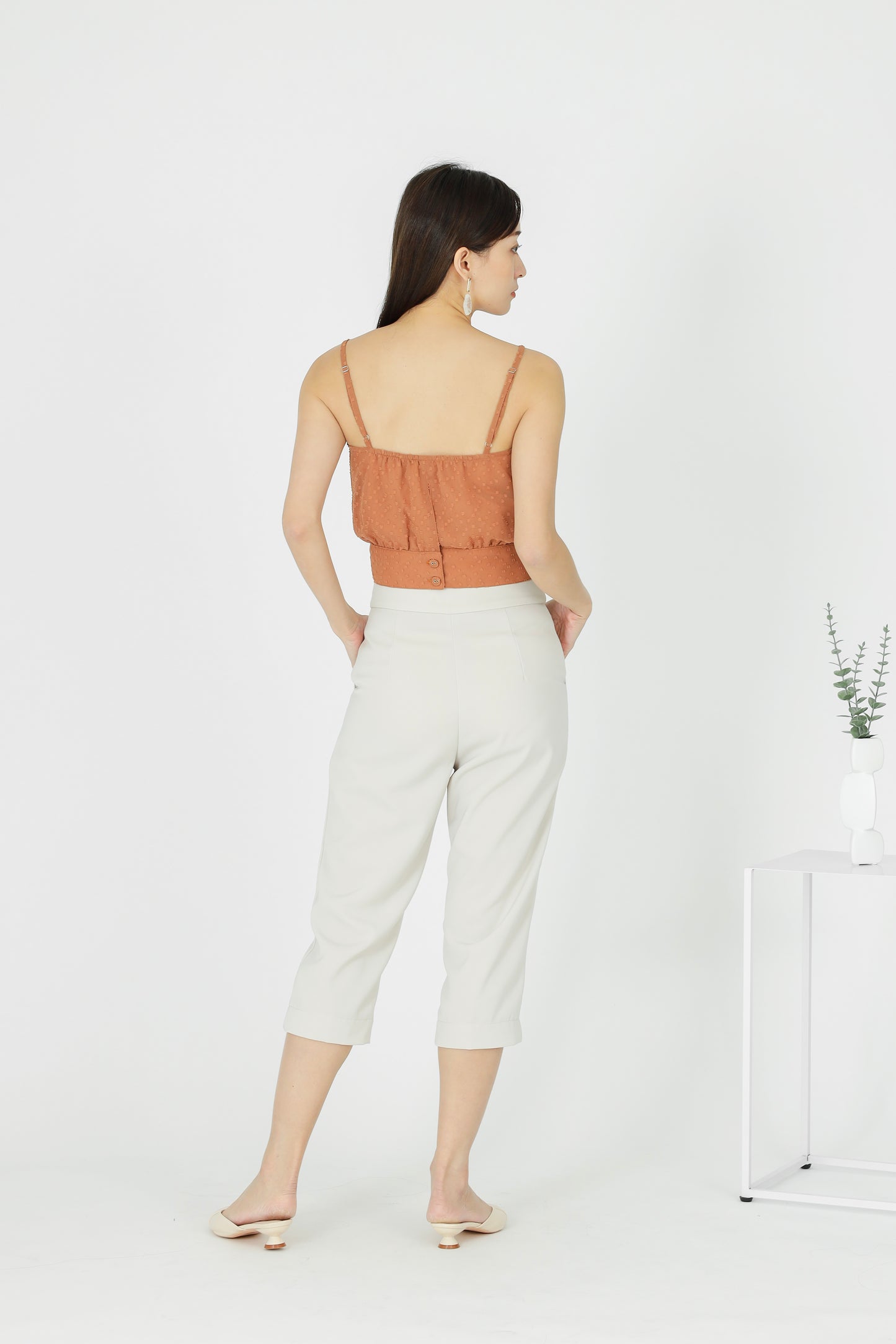 Junie Camisole Cropped Top - Caramel