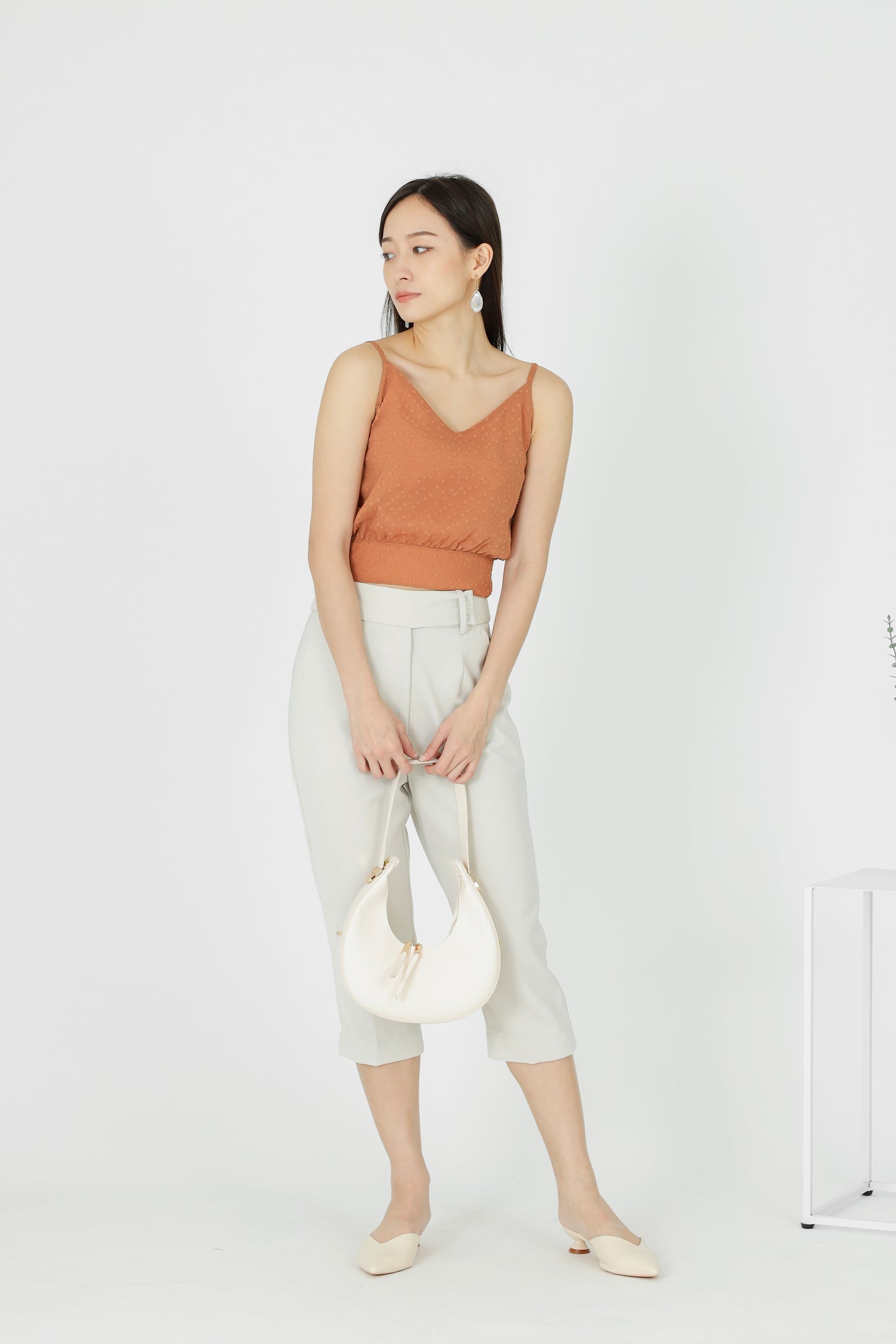 Junie Camisole Cropped Top - Caramel