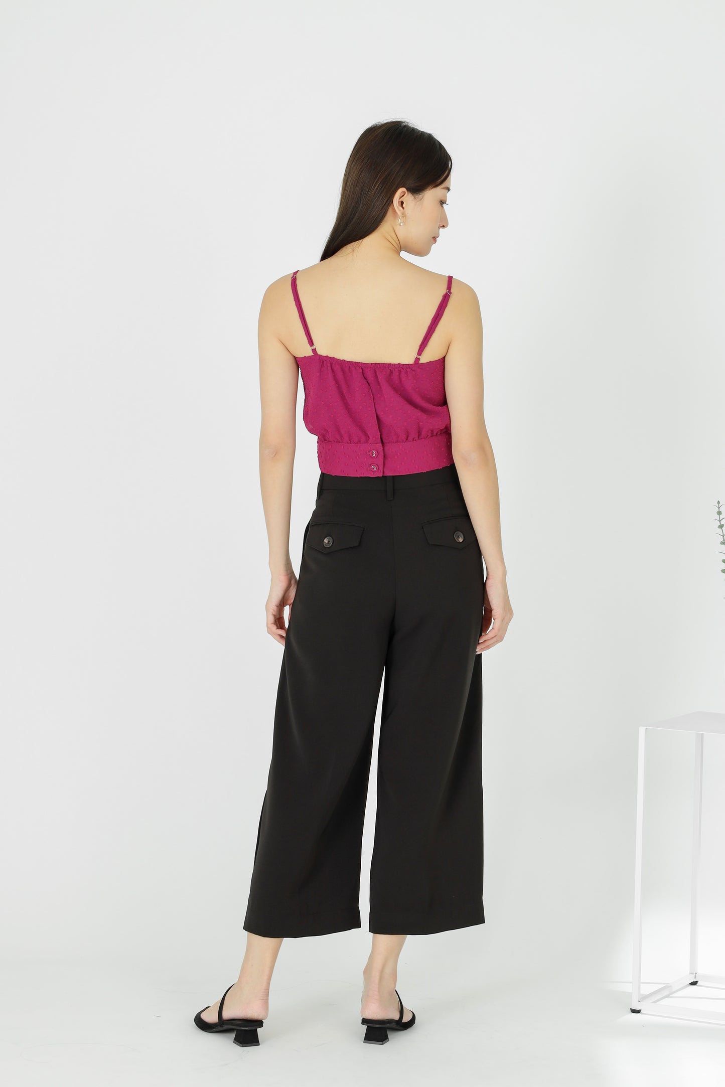 Junie Camisole Cropped Top - Magenta
