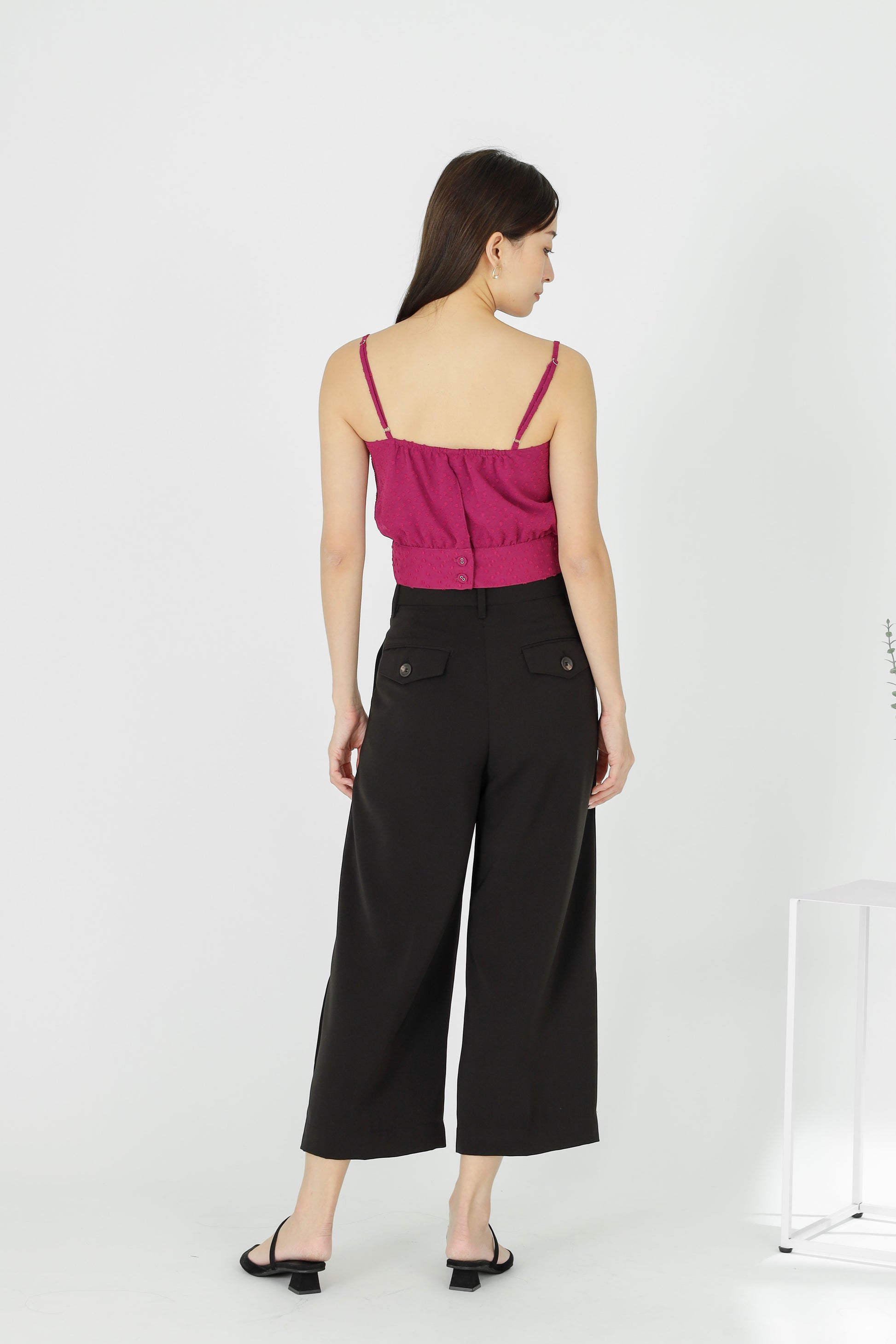 Junie Camisole Cropped Top - Magenta