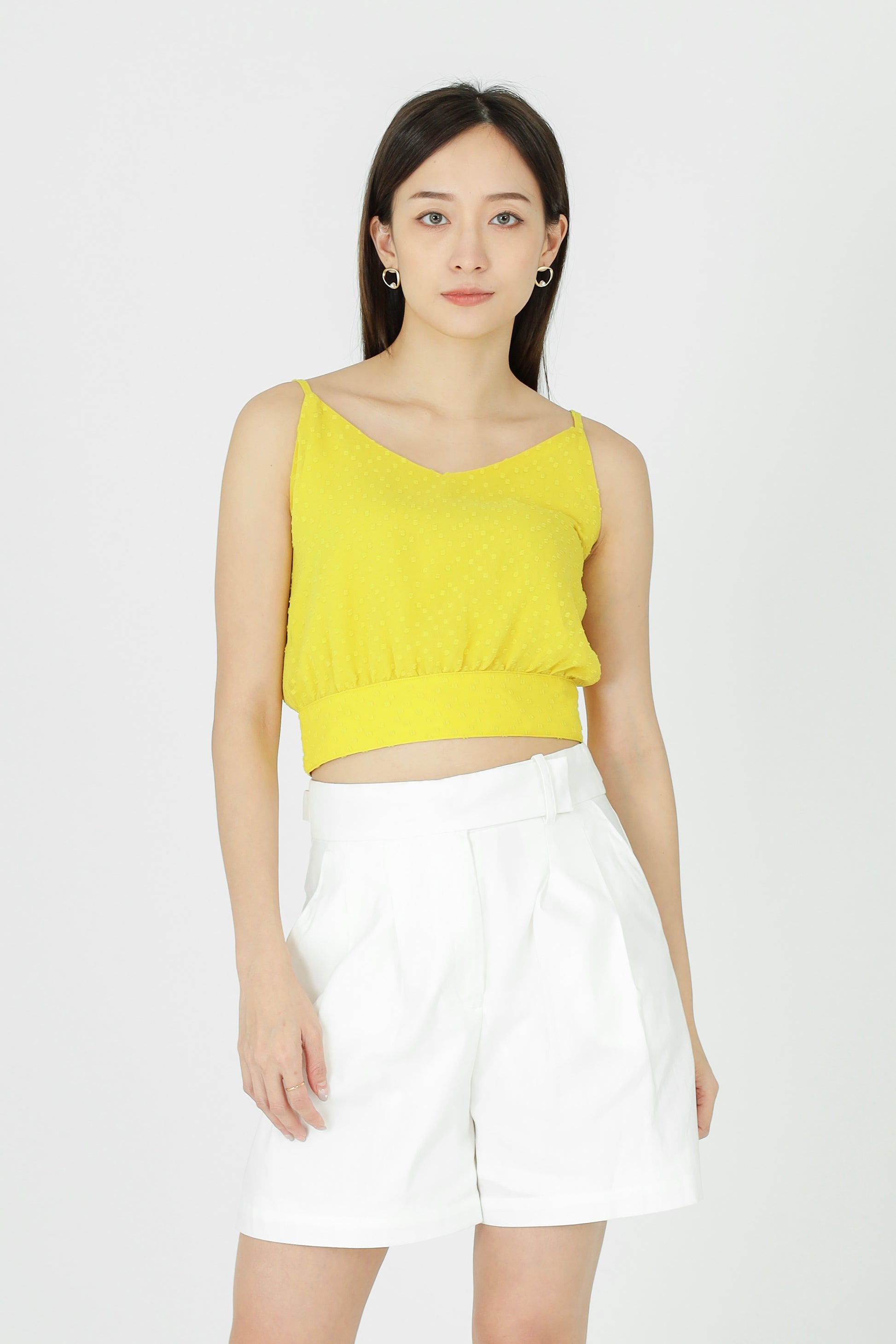Junie Camisole Cropped Top - Yellow