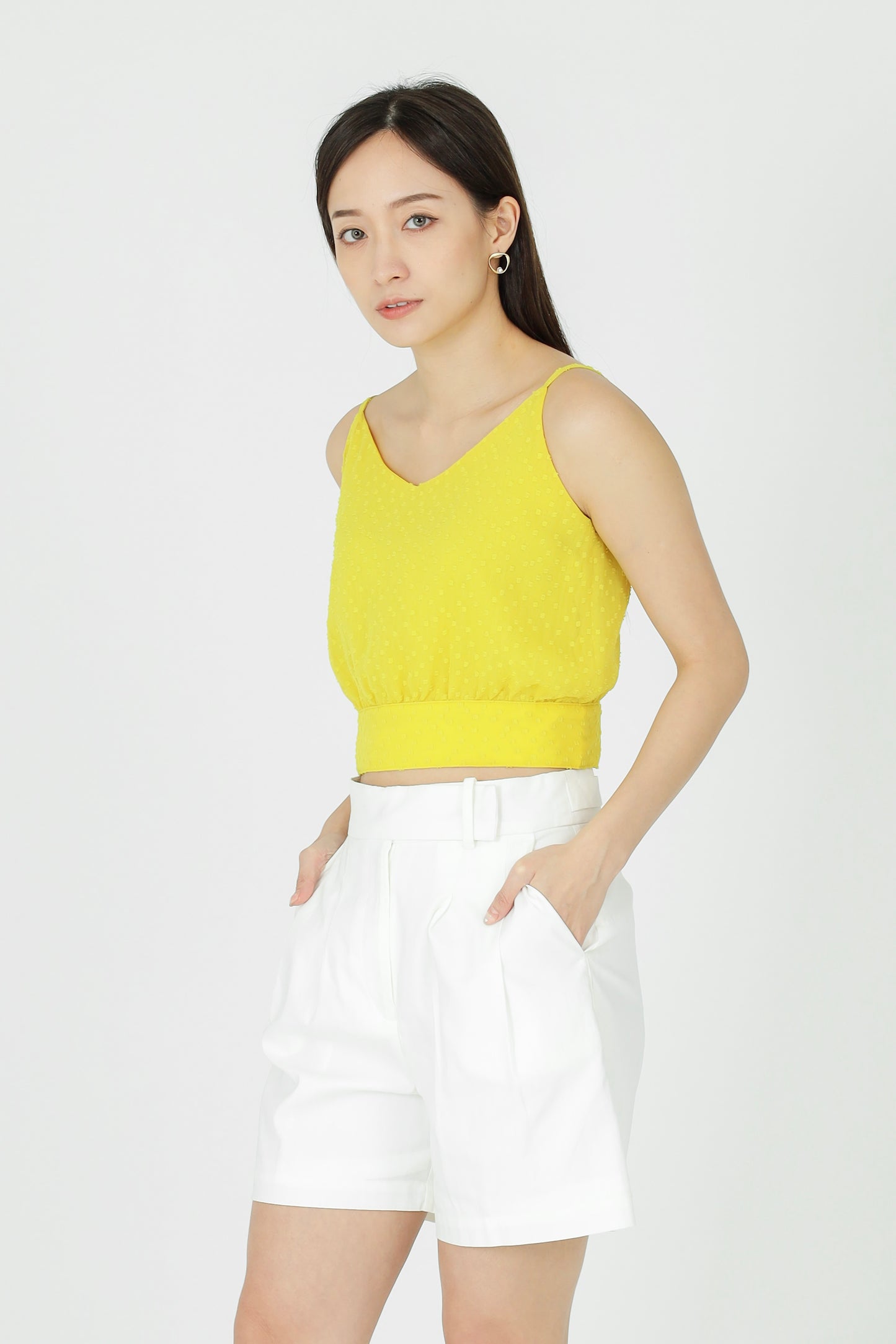 Junie Camisole Cropped Top - Yellow