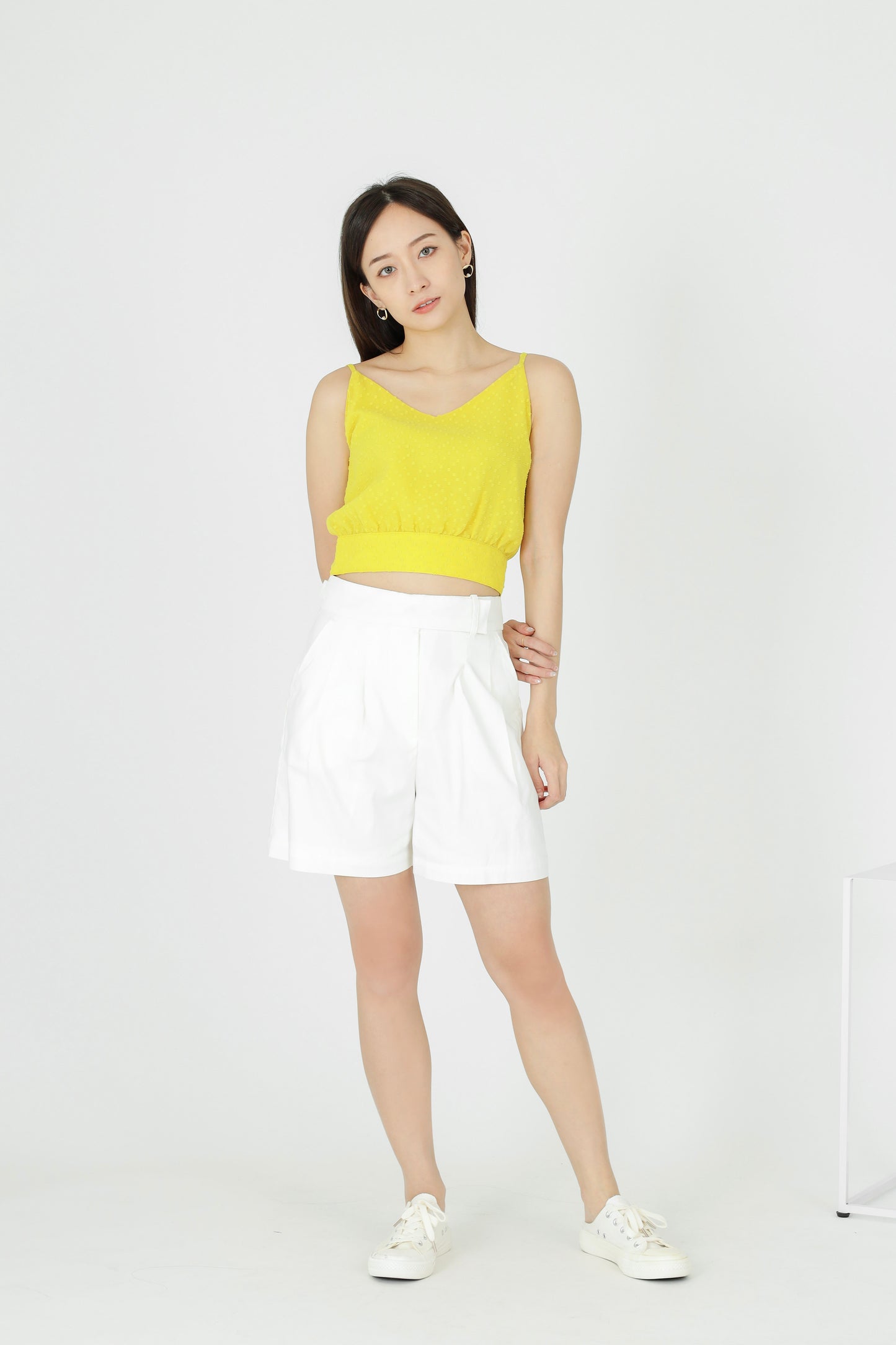 Junie Camisole Cropped Top - Yellow