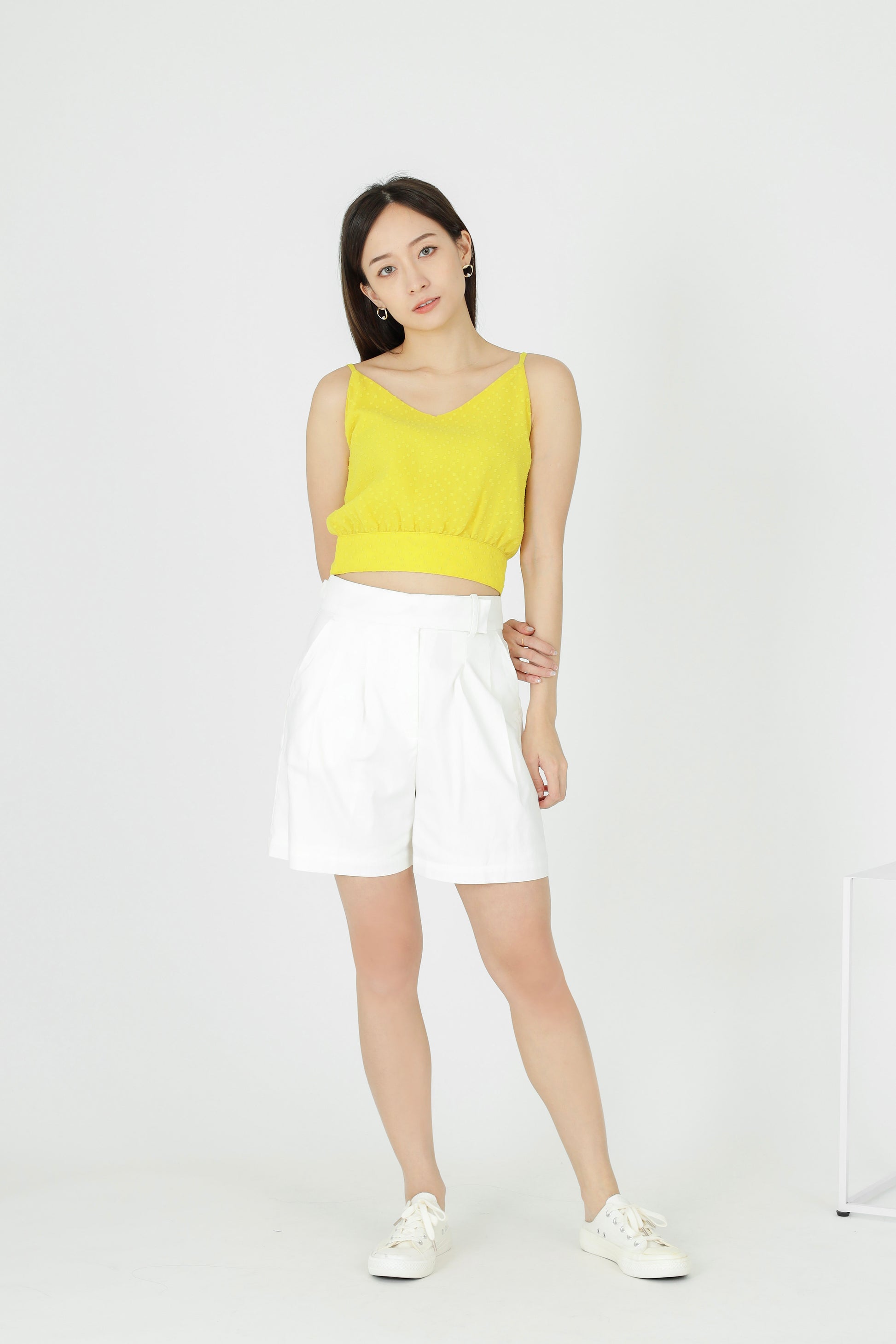 Junie Camisole Cropped Top - Yellow