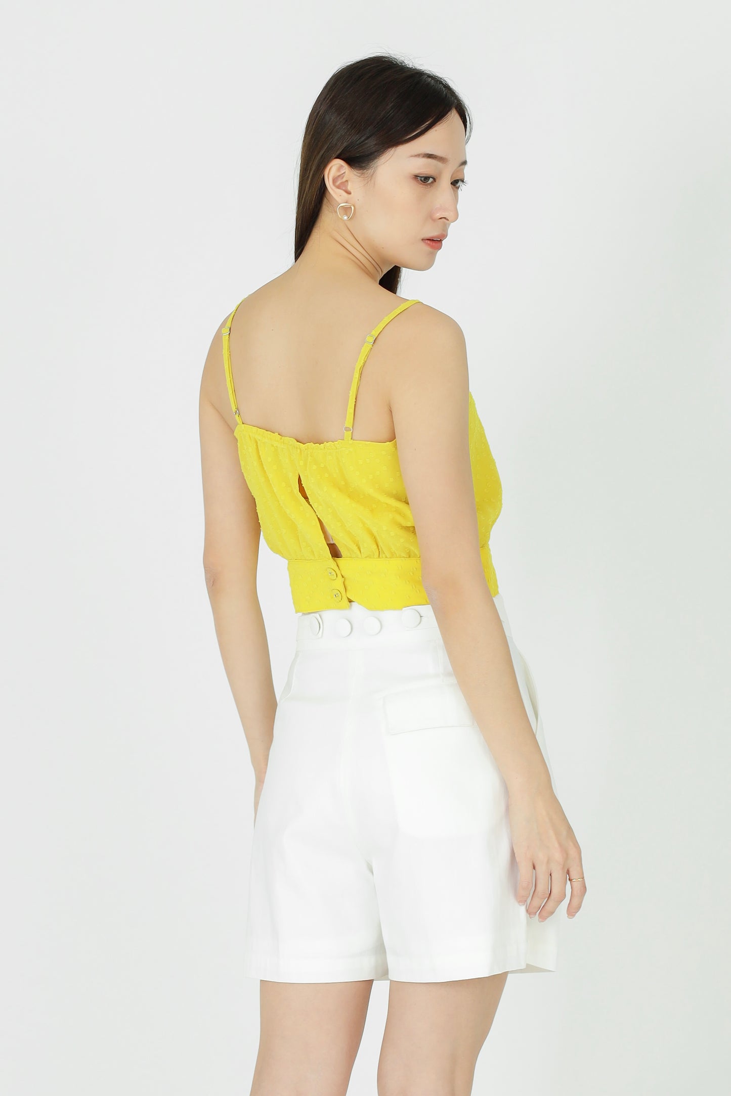 Junie Camisole Cropped Top - Yellow