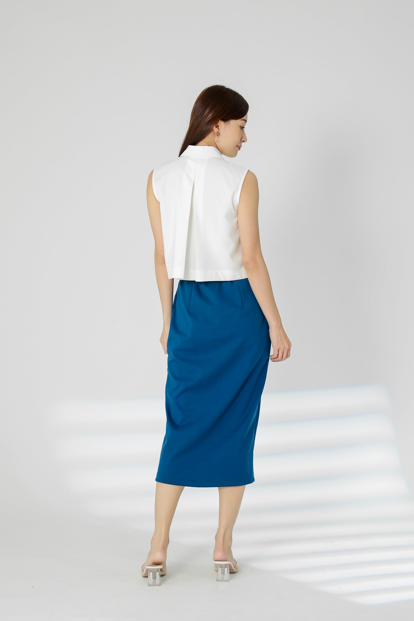 Kaci Split Thigh Skirt - Turquoise