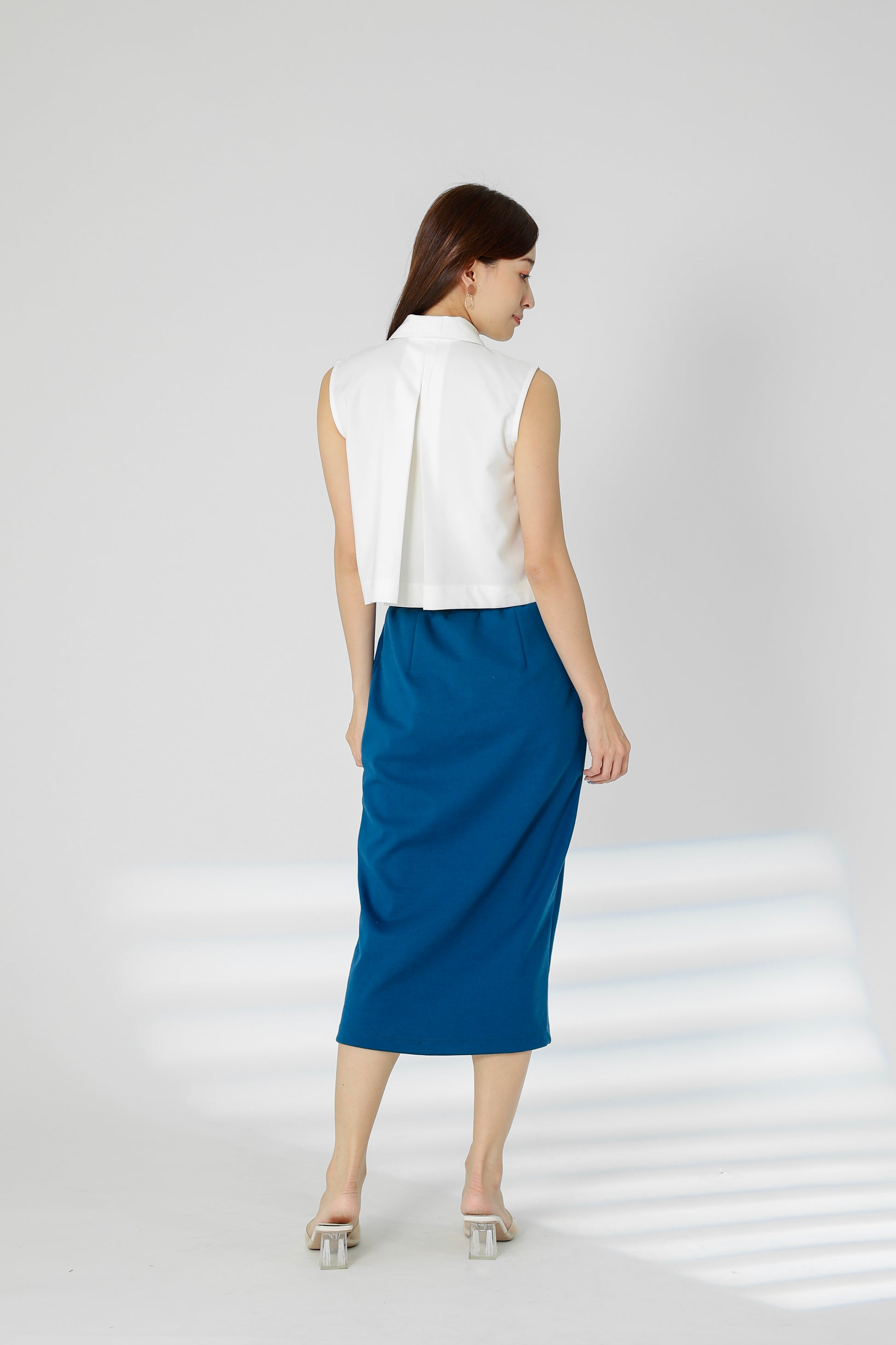Kaci Split Thigh Skirt - Turquoise