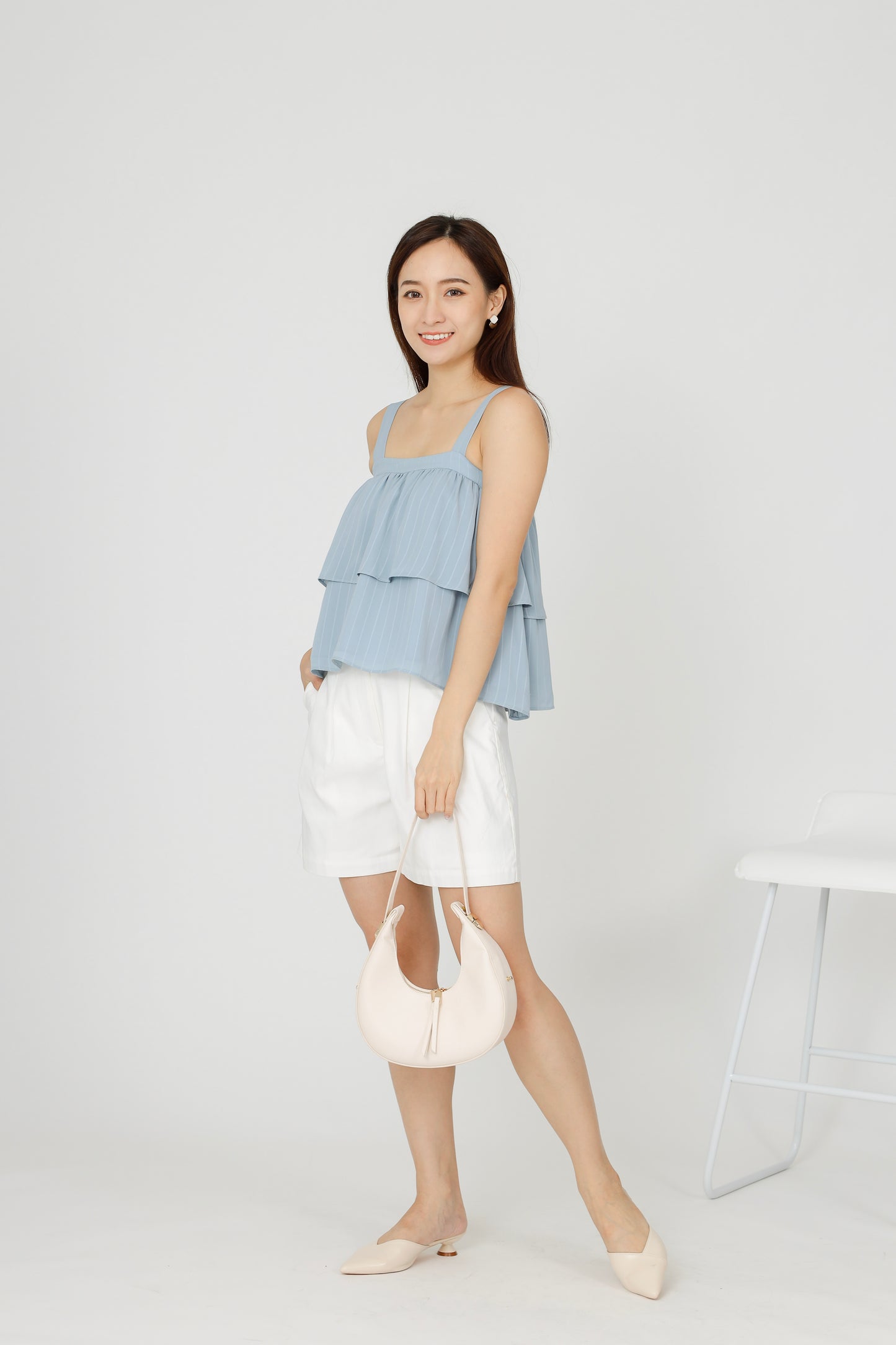 Kalista Ruffles Top - Light Blue