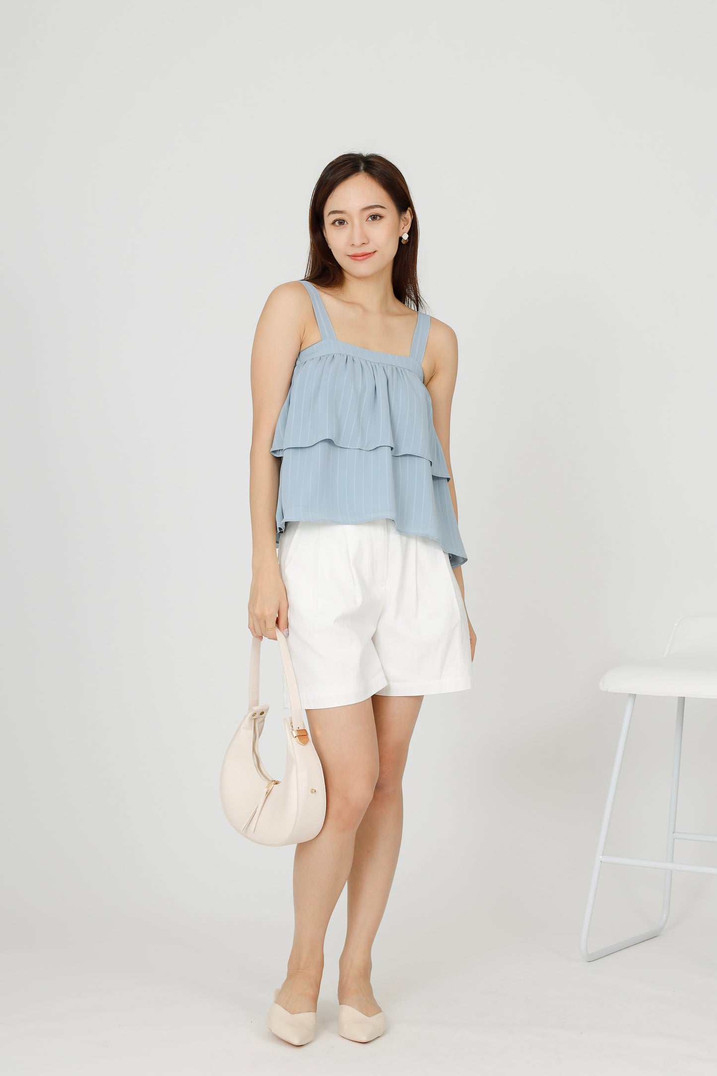 Kalista Ruffles Top - Light Blue
