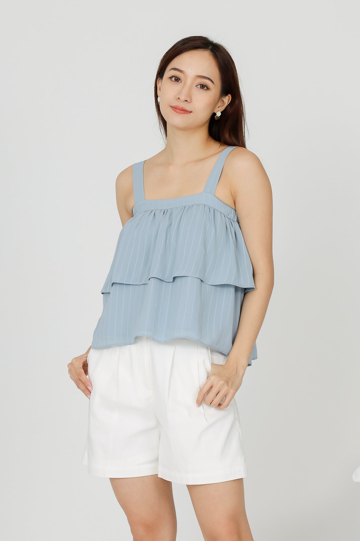 Kalista Ruffles Top - Light Blue